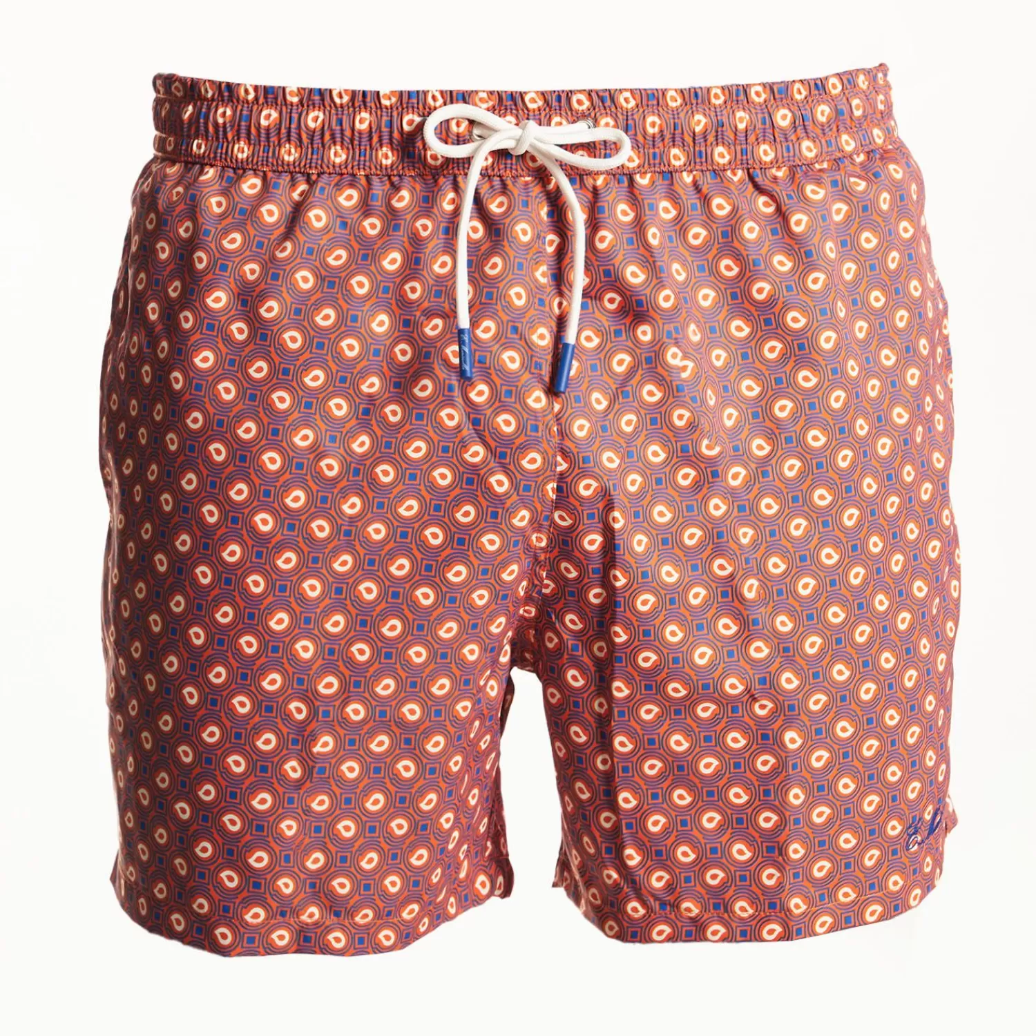Orange Swim Shorts- Paisley Pattern>E.Marinella Discount
