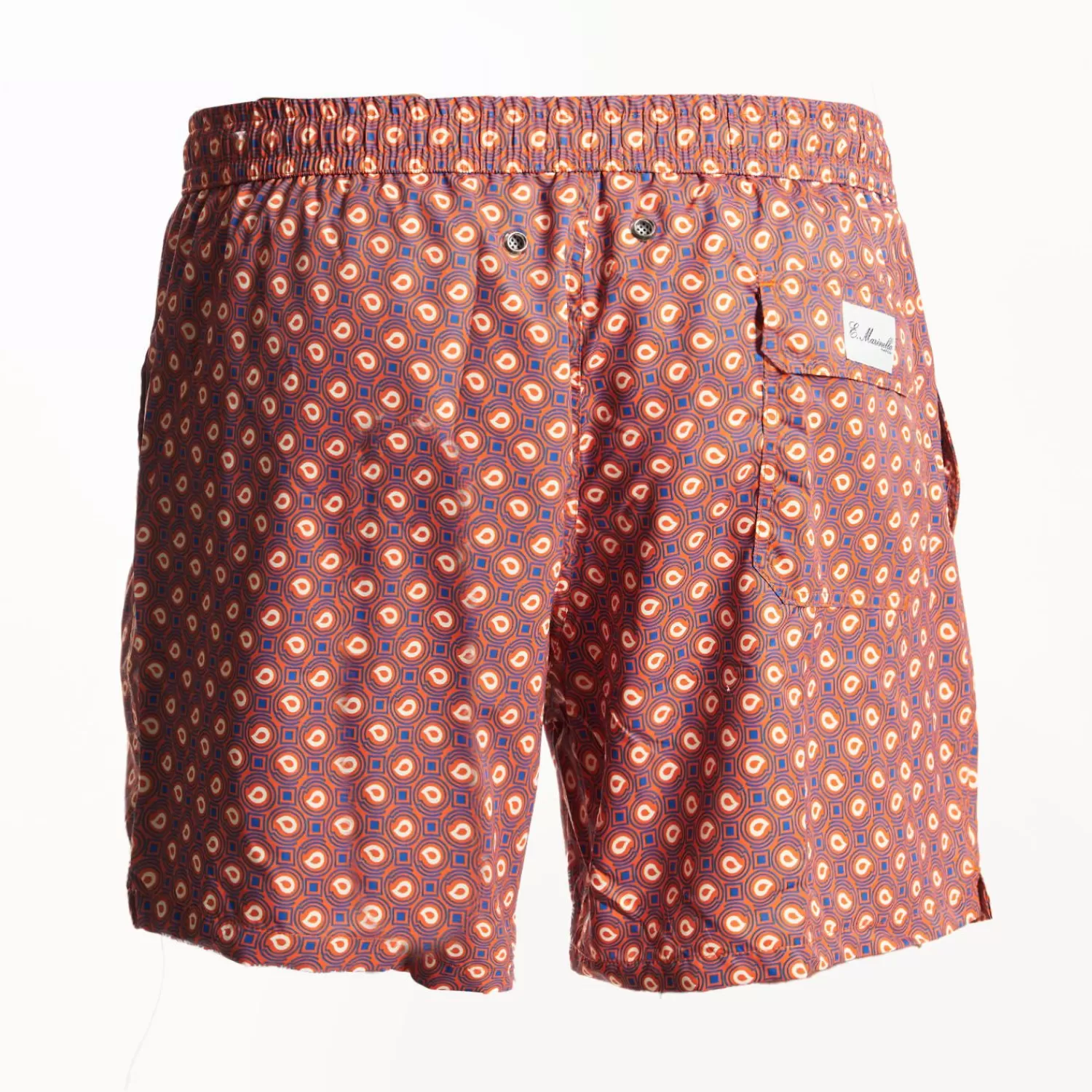 Orange Swim Shorts- Paisley Pattern>E.Marinella Discount