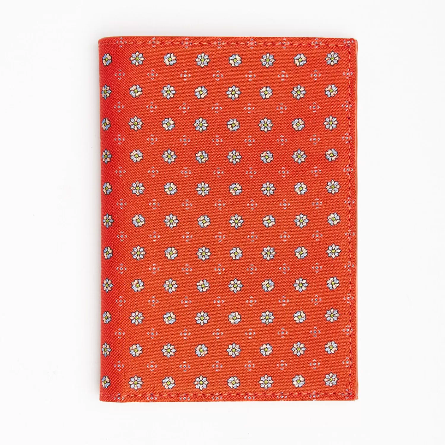 Orange Vertical Wallet In Silk And Leather>E.Marinella Clearance