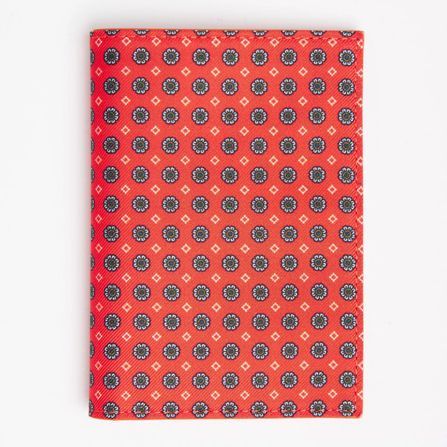 Orange Vertical Wallet In Silk And Leather>E.Marinella Hot