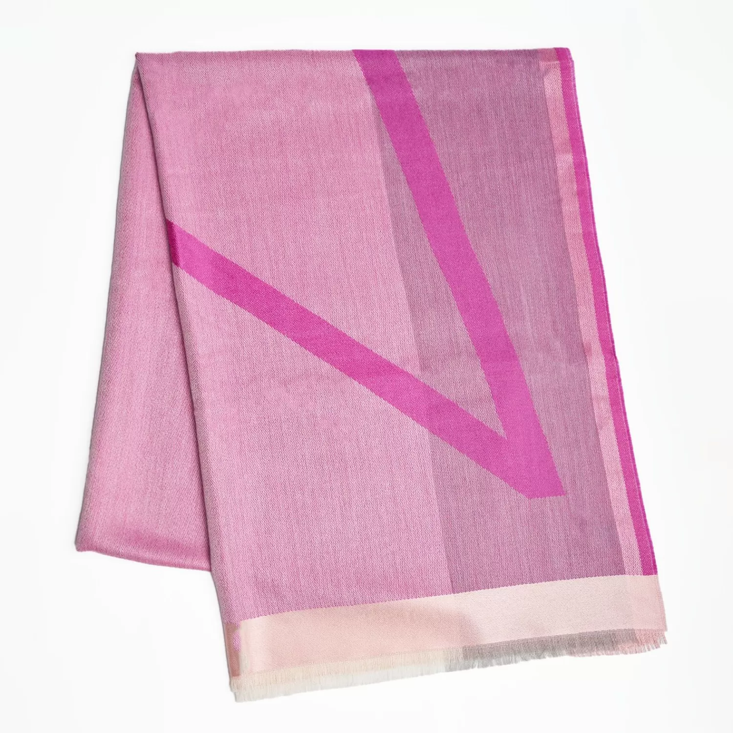 Pink And Violet Stole With Pink Silk Detail>E.Marinella Shop