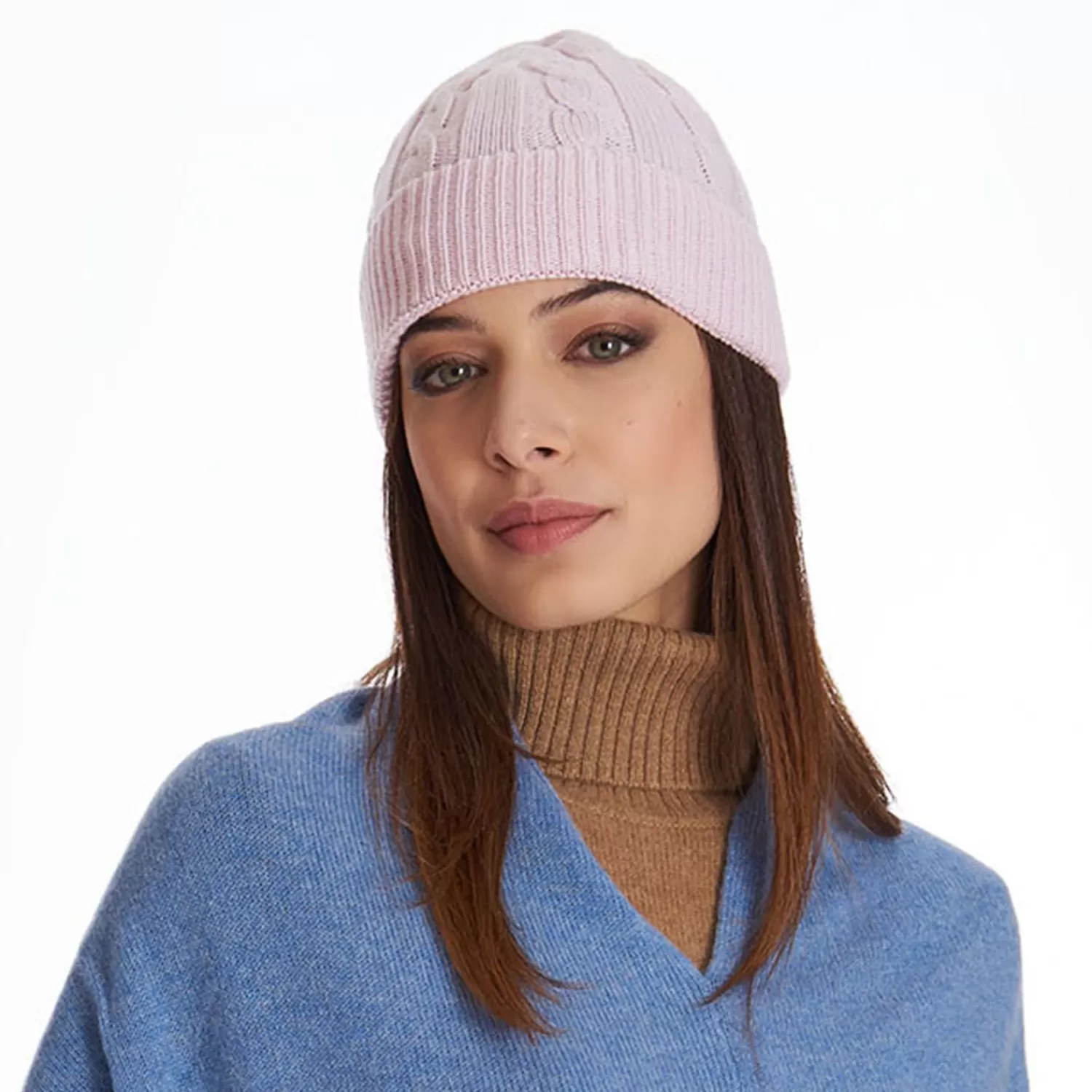 Pink Cashmere Braid Beanie>E.Marinella Best