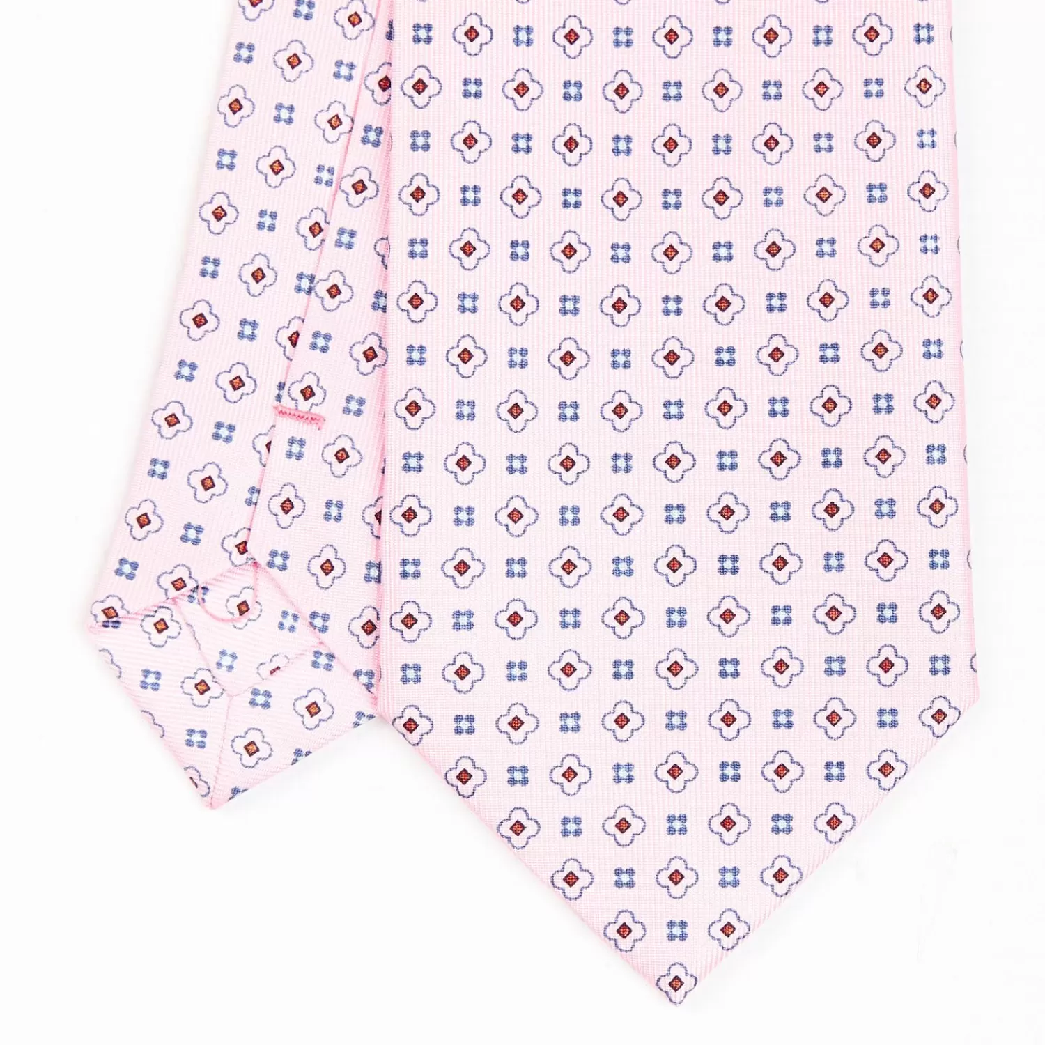 Pink Sartorial Classic Silk Tie - Small Flower Pattern>E.Marinella Online