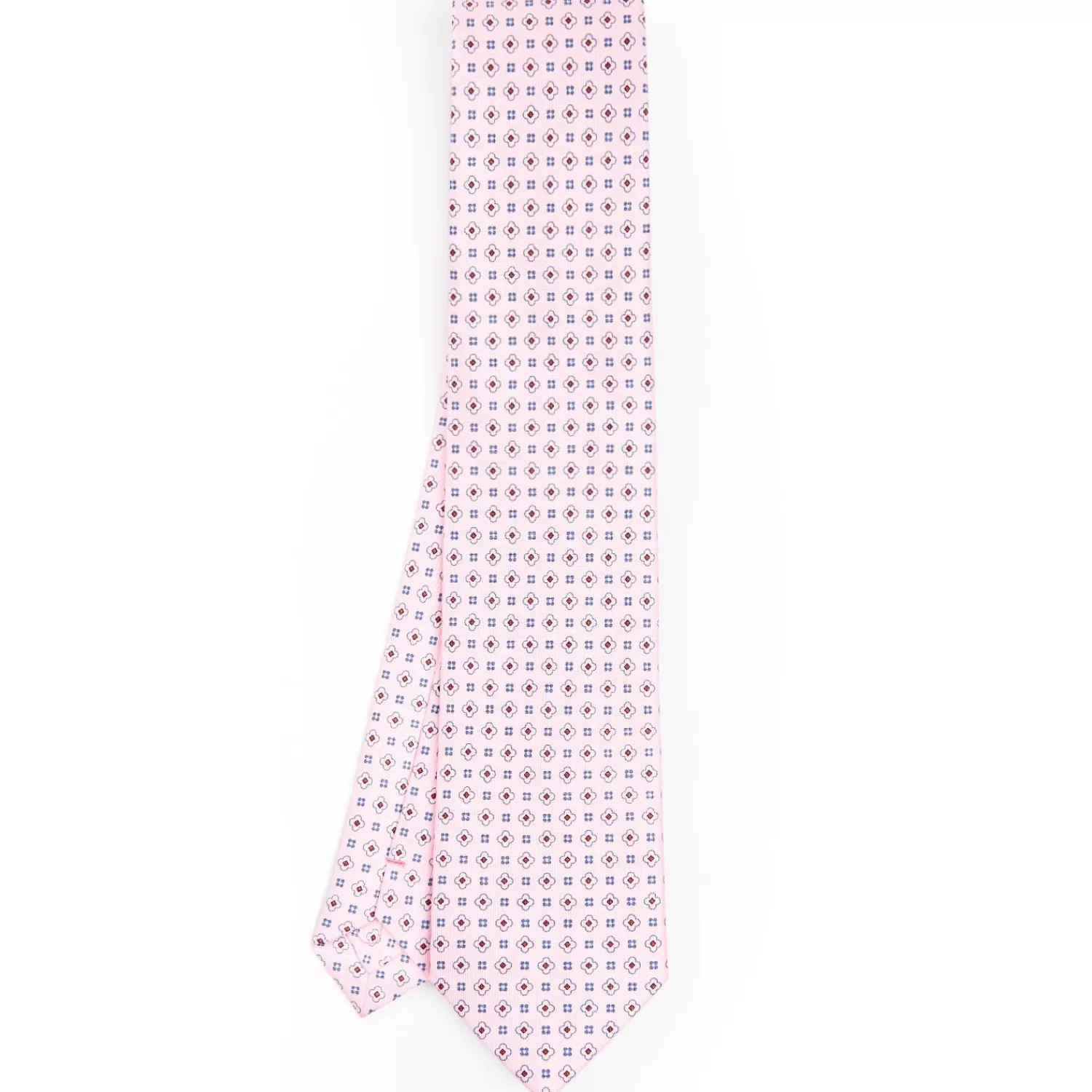 Pink Sartorial Classic Silk Tie - Small Flower Pattern>E.Marinella Online