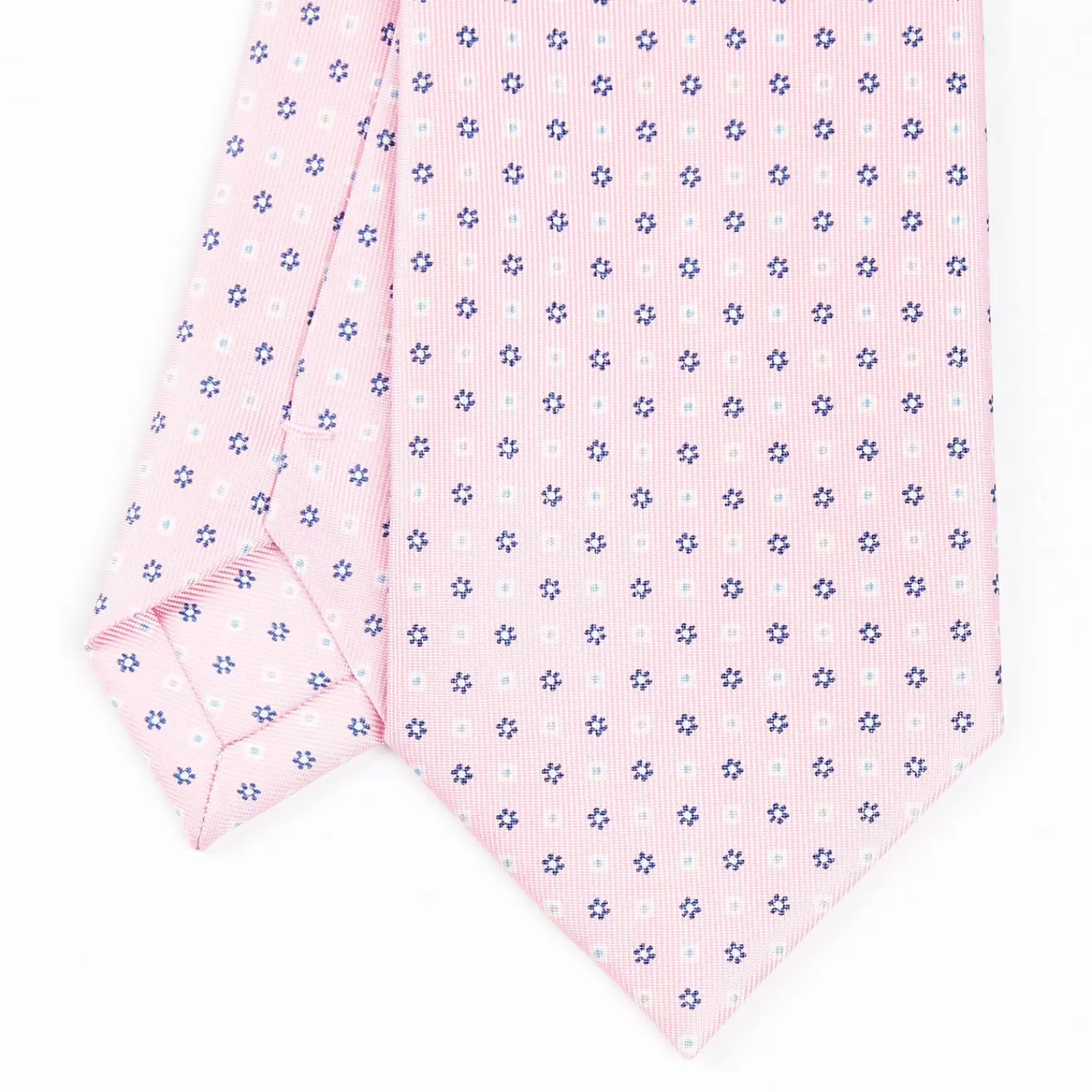 Pink Sartorial Classic Tie - Small Flower Pattern>E.Marinella Online