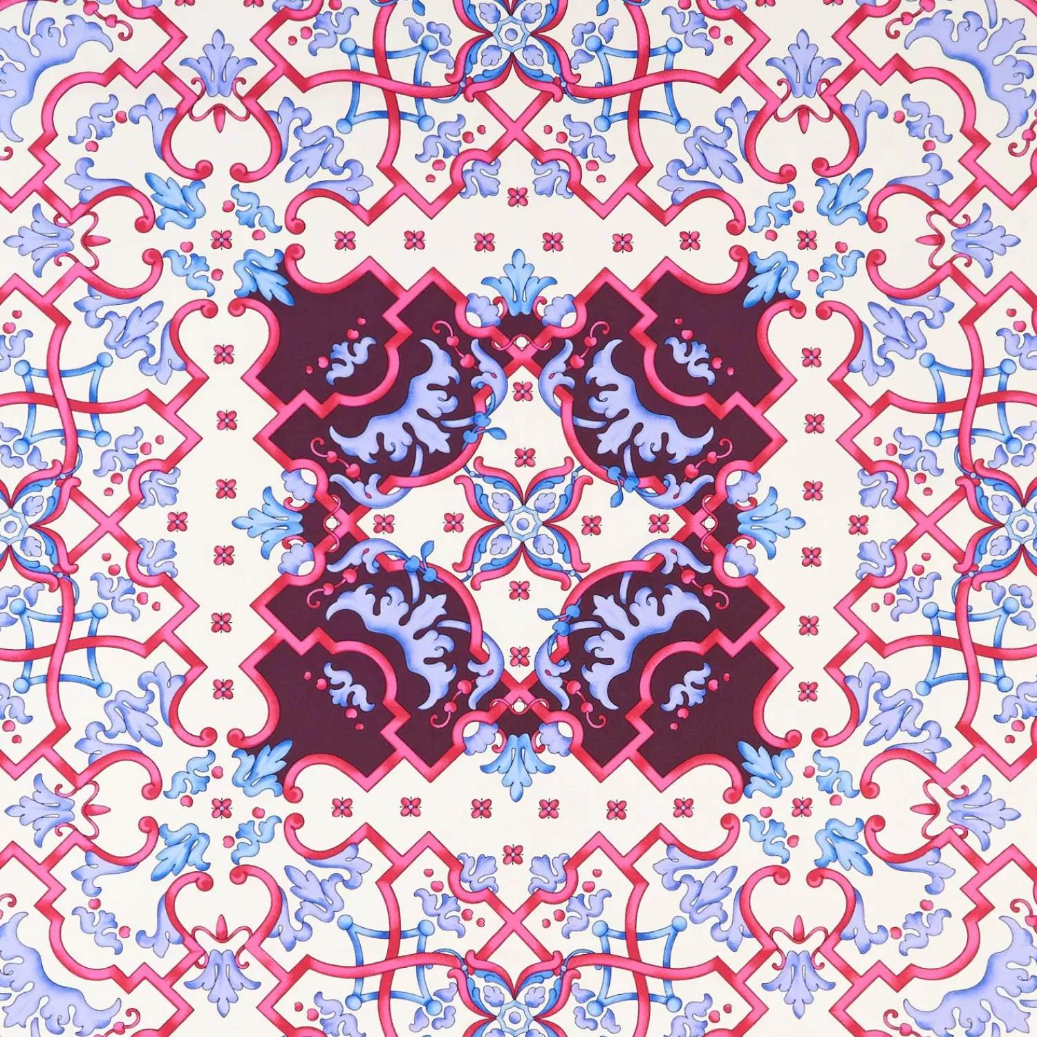 Pink Silk Scarf 90 - Mediterranean Vibes>E.Marinella Sale