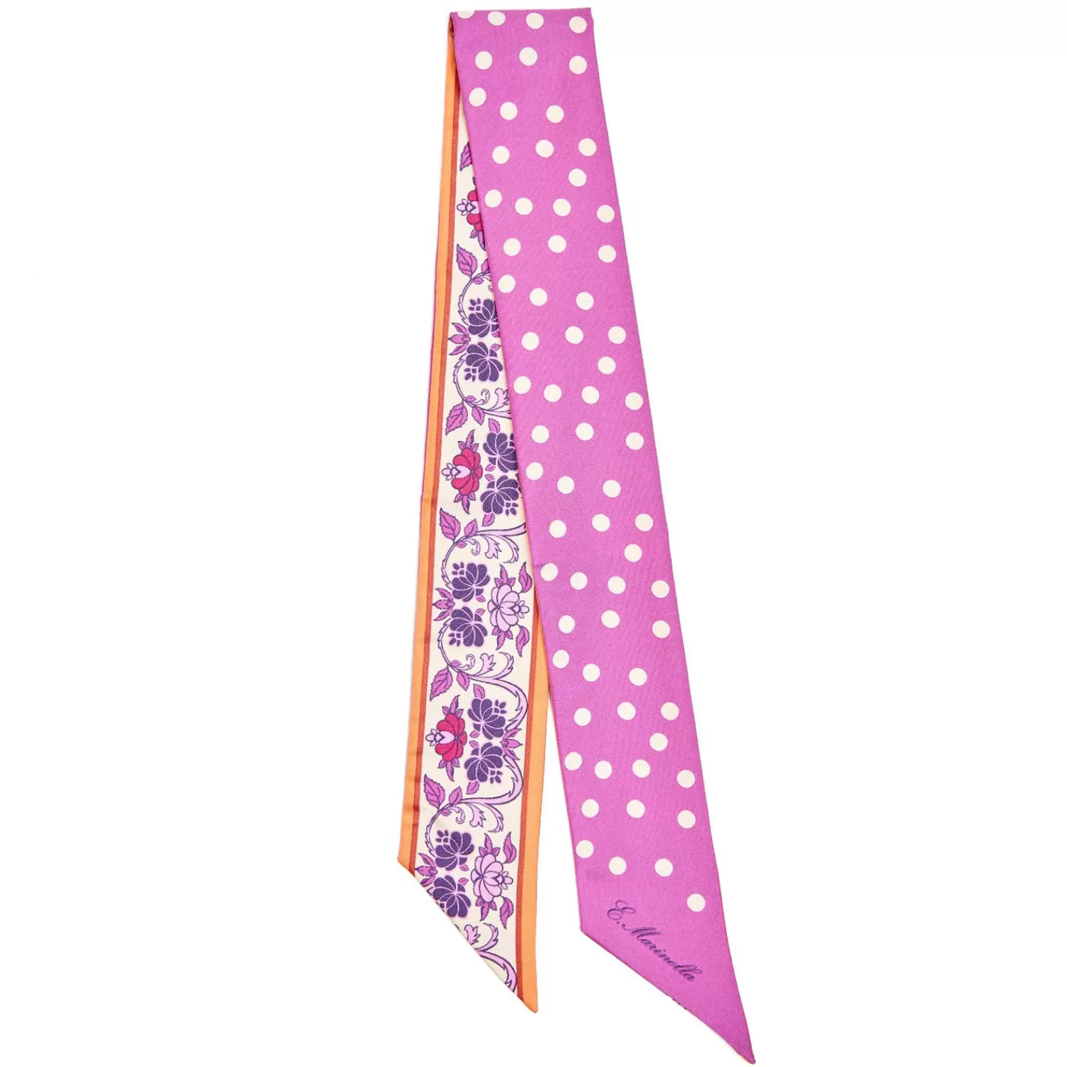 Pink Silk Twilly Mediterranean Vibes>E.Marinella Store
