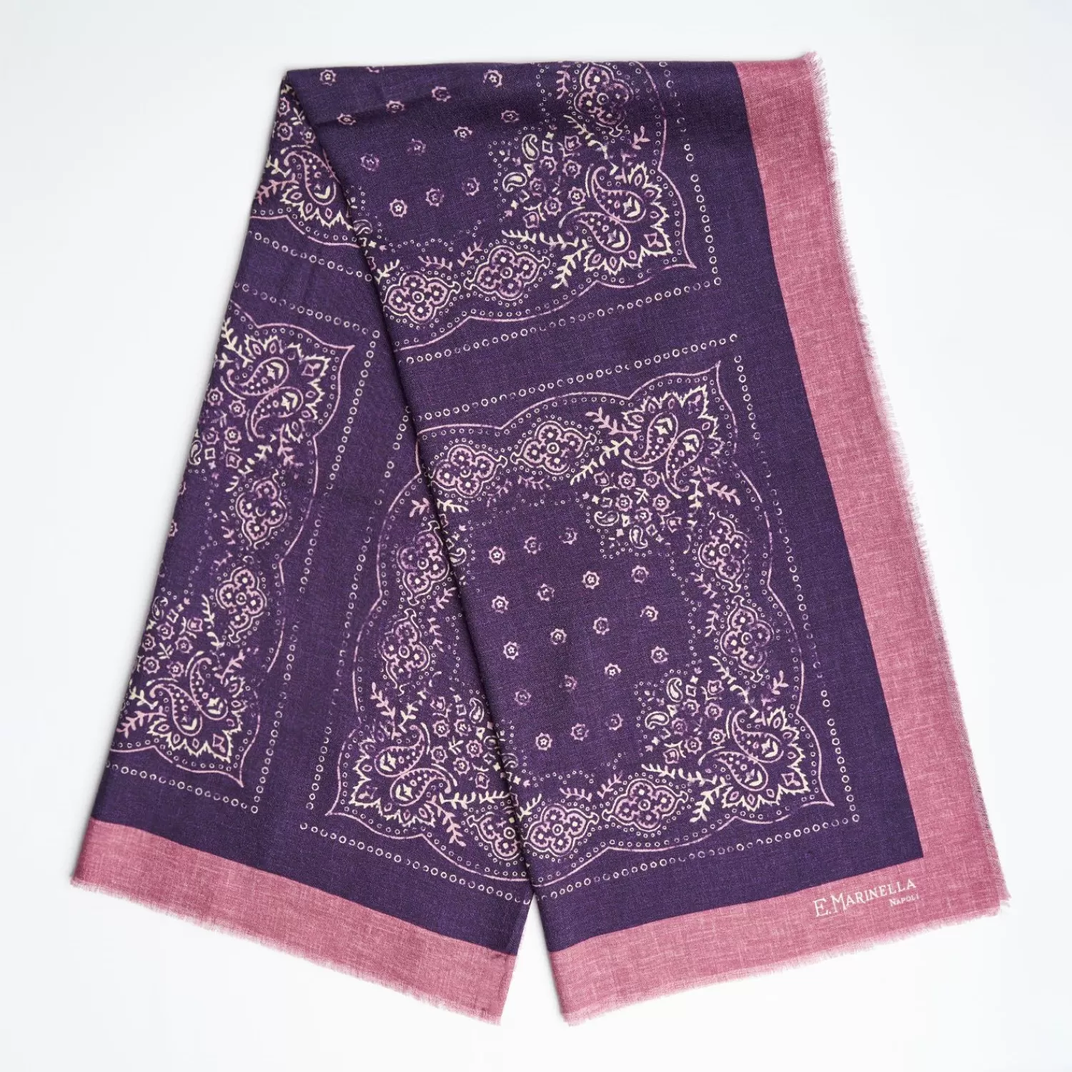 Pink Wool And Silk Stole 135>E.Marinella Online