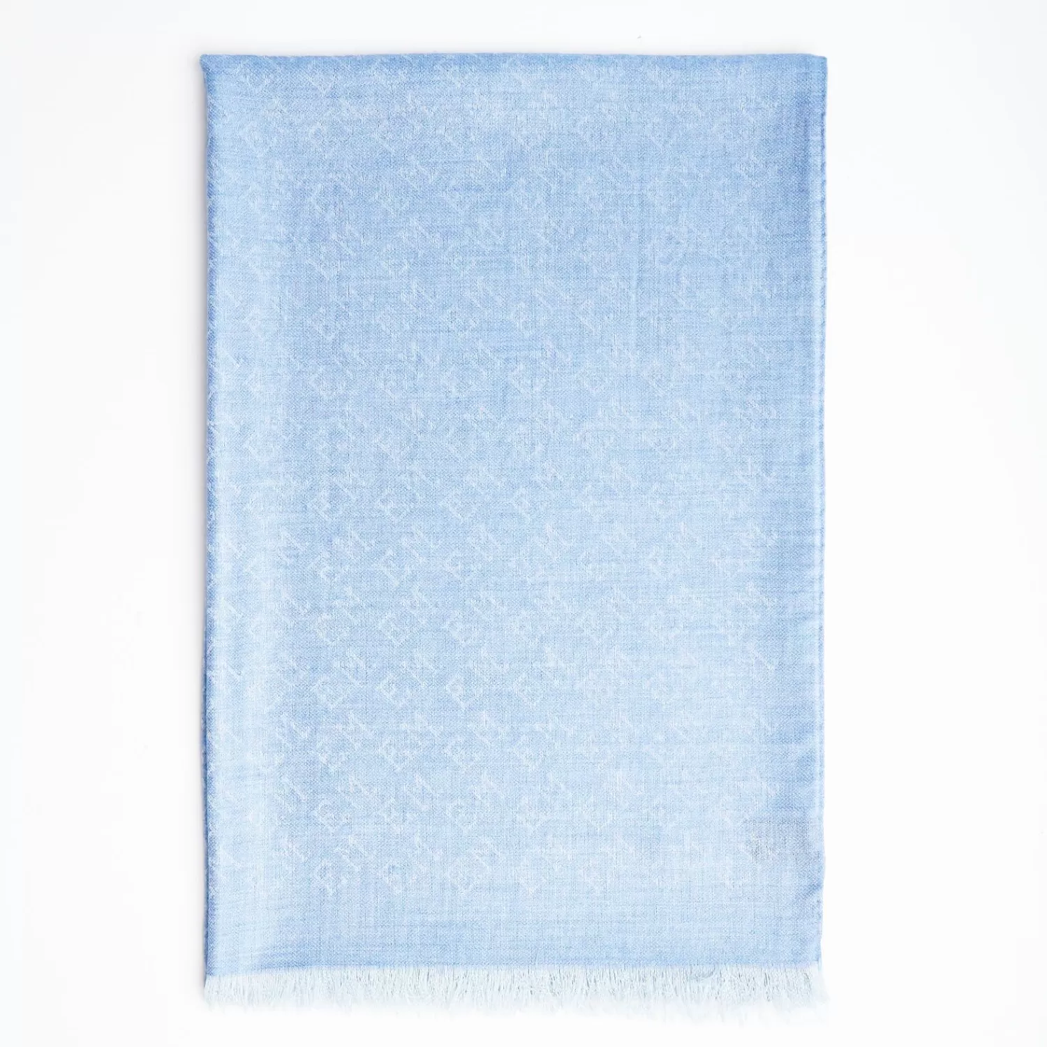Powder Blue Em Logo Scarf In Wool And Cashmere>E.Marinella Clearance