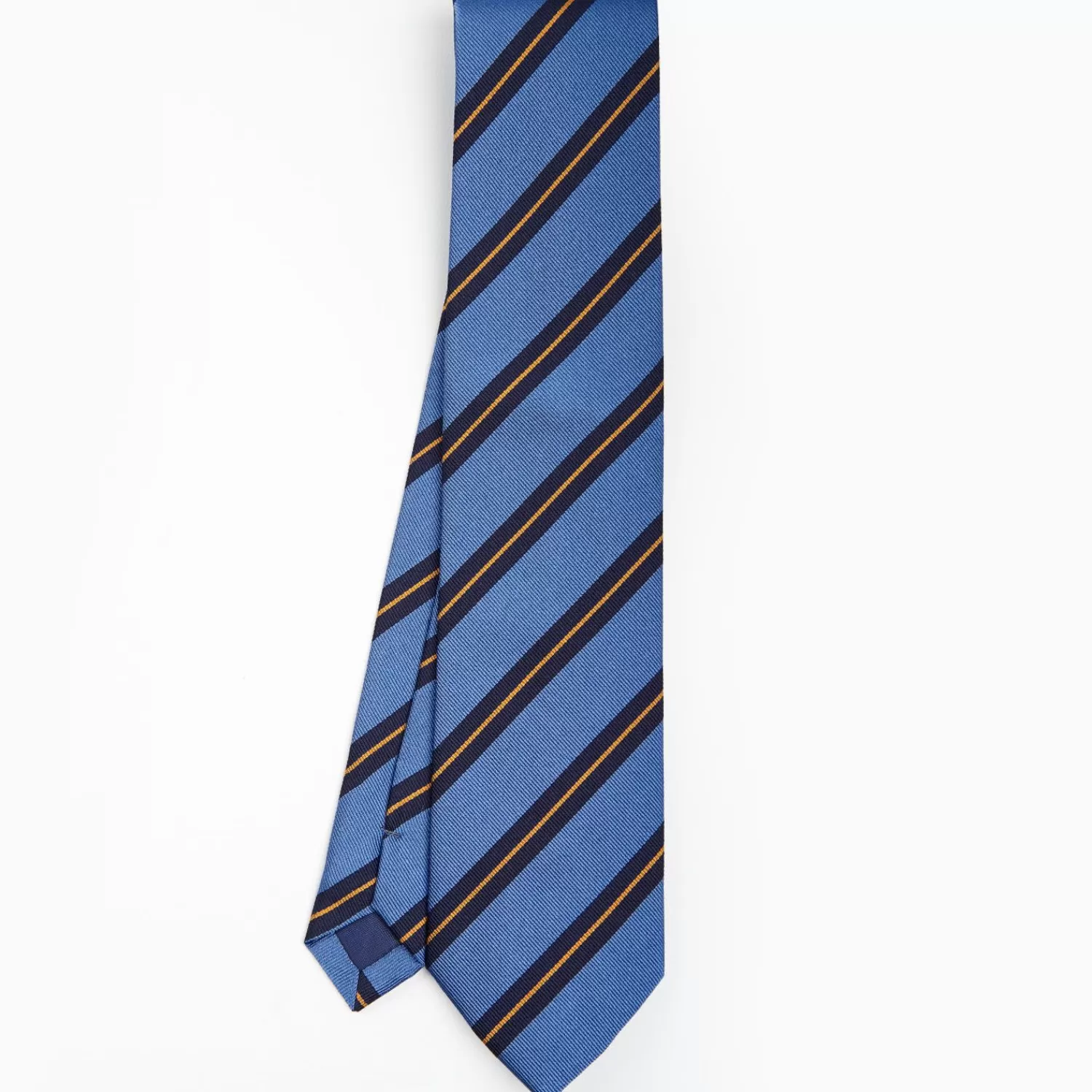 Powder Blue Sartorial Striped Silk Tie>E.Marinella Online