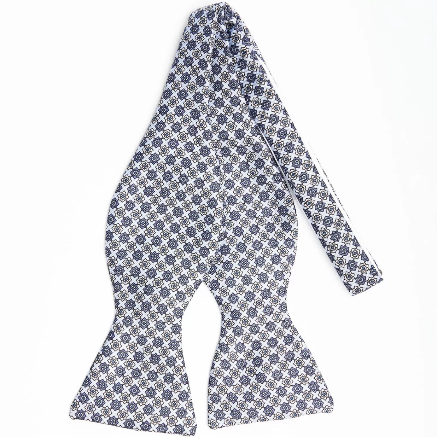 Powder Blue Silk Bowtie To Self-Tie - Small Flower Pattern>E.Marinella Cheap