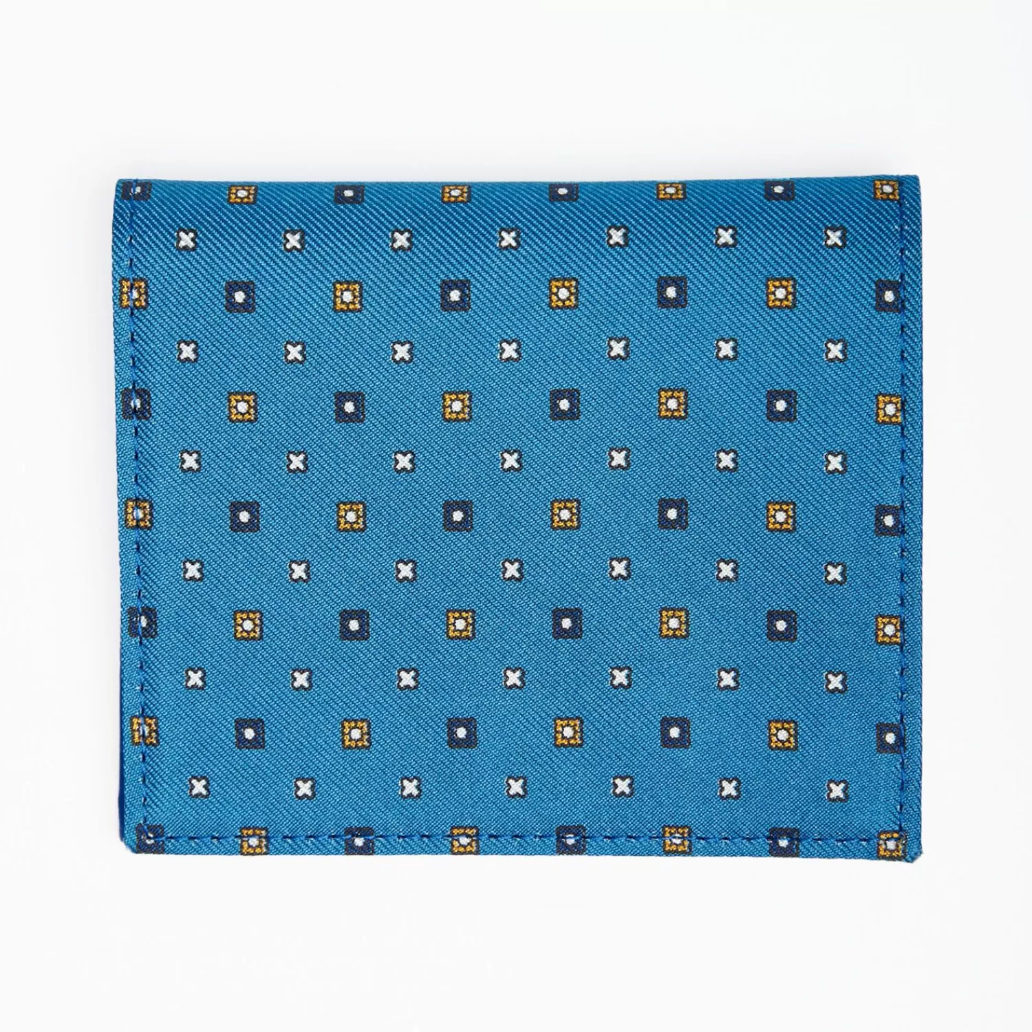 Powder Blue Small Wallet In Silk And Leather>E.Marinella New