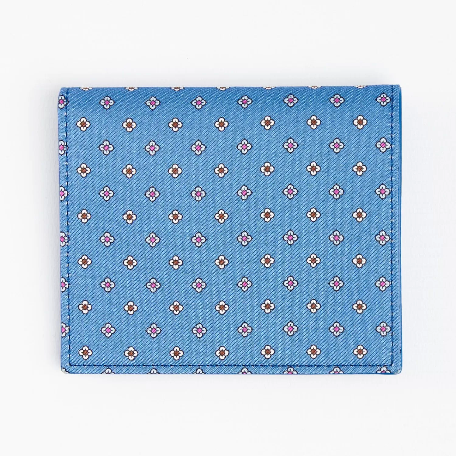 Powder Blue Small Wallet In Silk And Leather>E.Marinella Discount