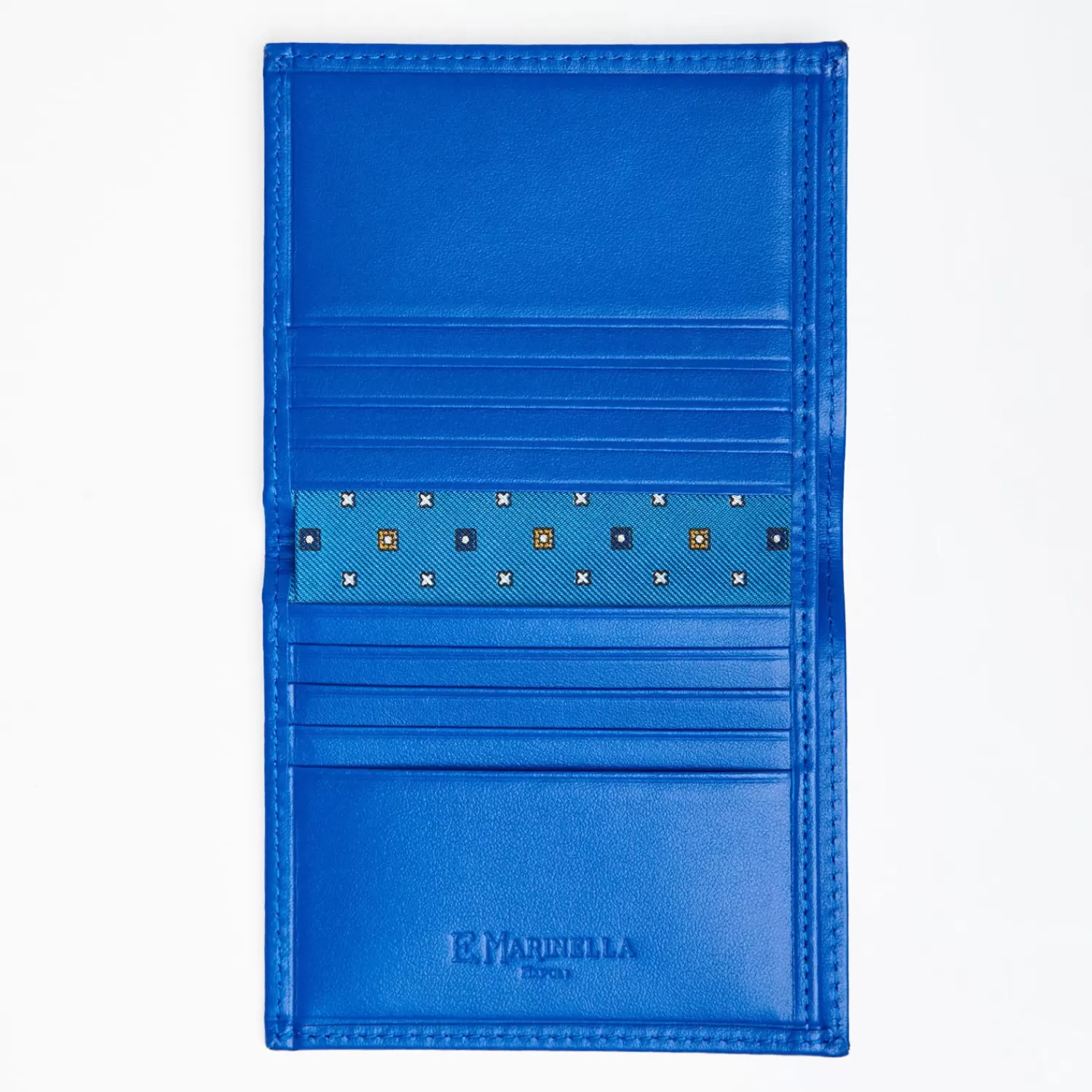 Powder Blue Small Wallet In Silk And Leather>E.Marinella New