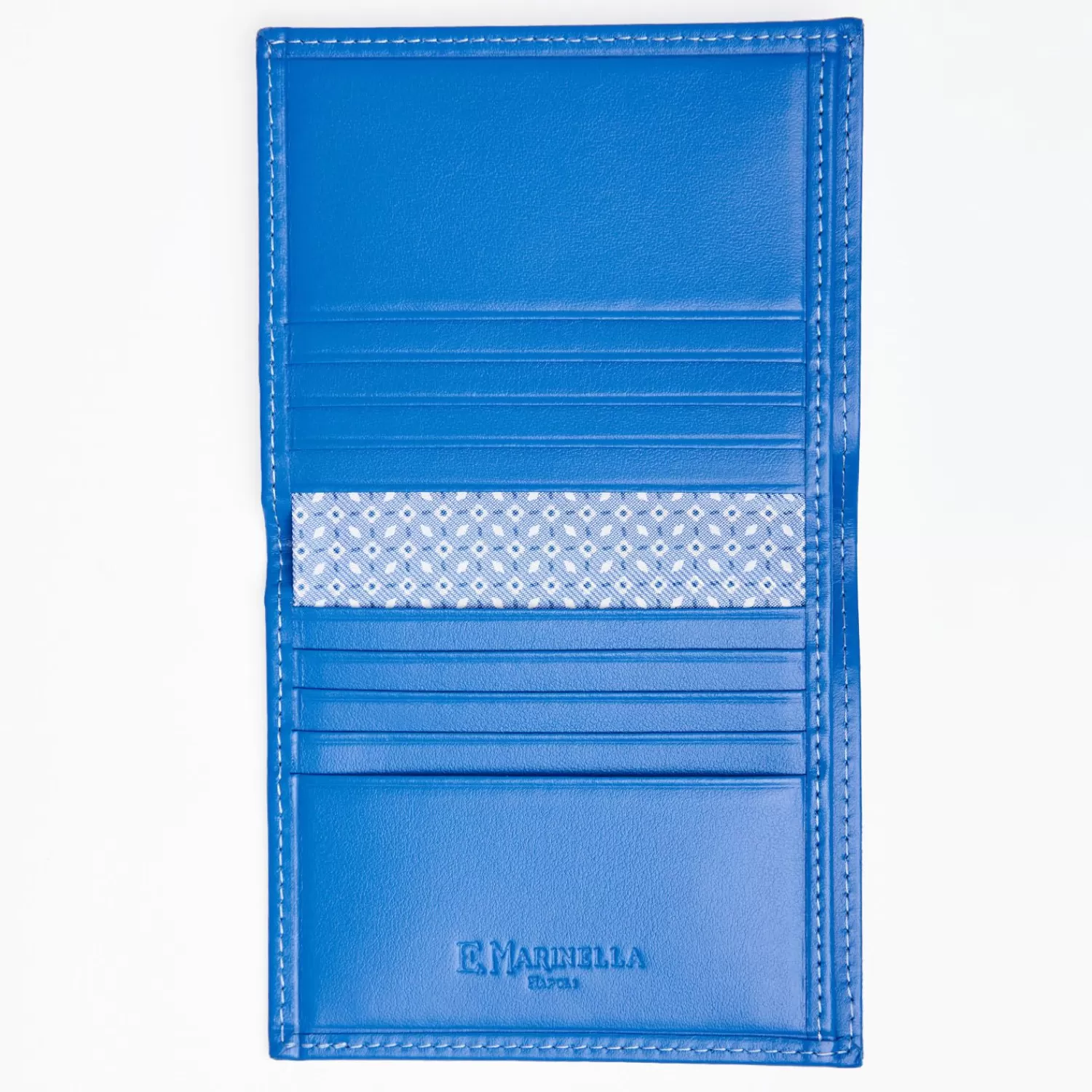 Powder Blue Small Wallet In Silk And Leather>E.Marinella Sale