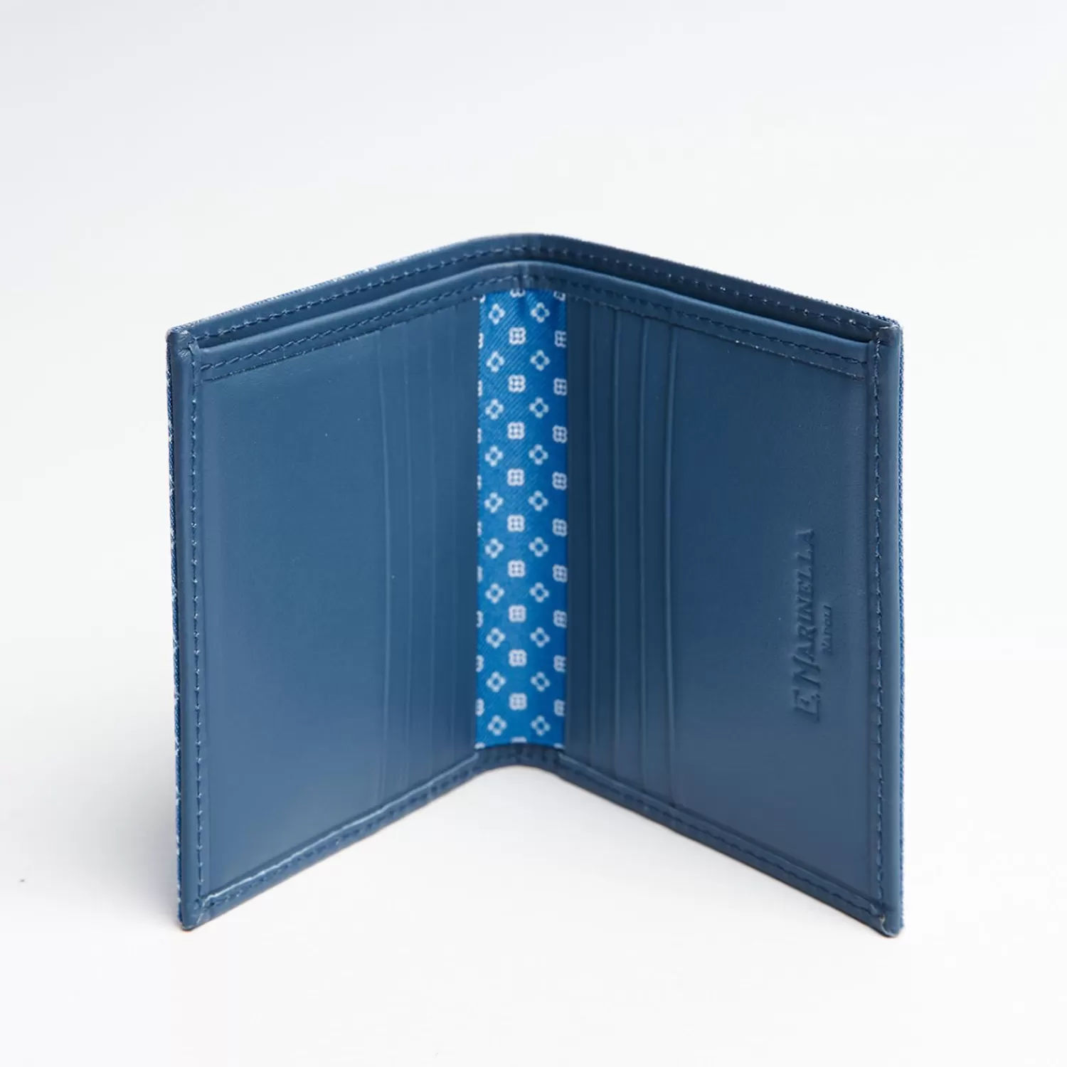 Powder Blue Small Wallet In Silk And Leather>E.Marinella Fashion