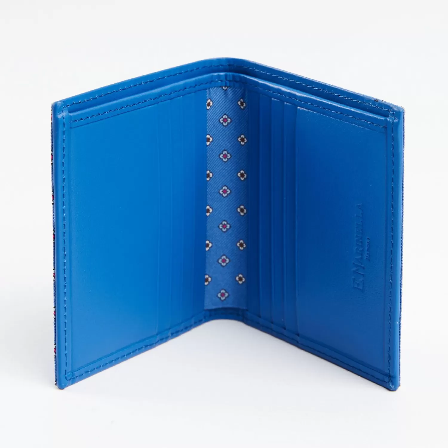 Powder Blue Small Wallet In Silk And Leather>E.Marinella Discount