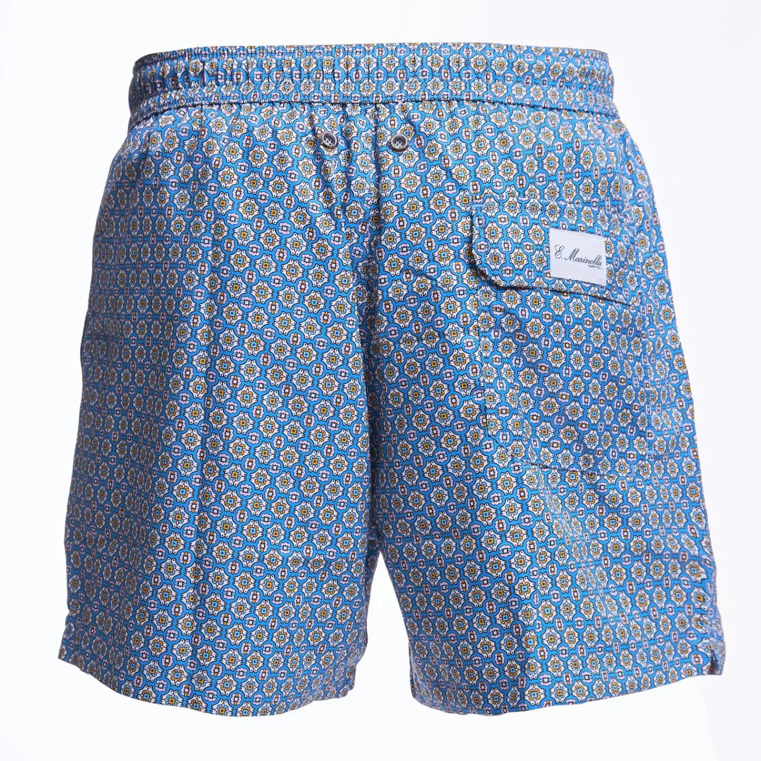 Powder Blue Swim Short - Large Flower Pattern>E.Marinella Clearance