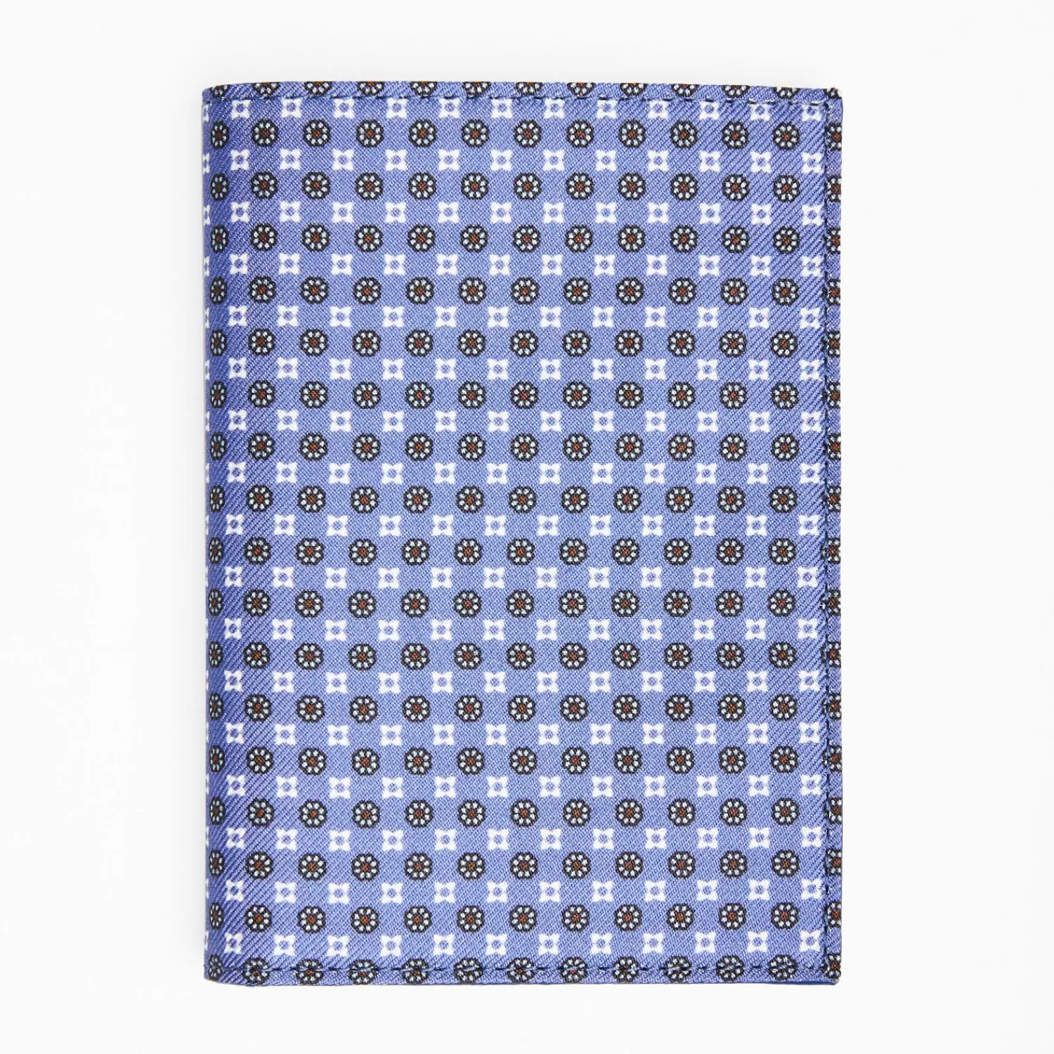 Powder Blue Vertical Wallet In Silk And Leather>E.Marinella Store