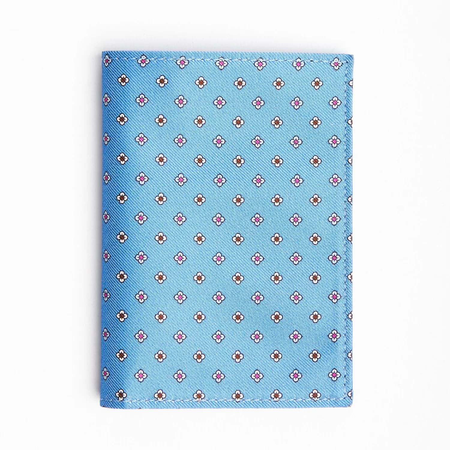 Powder Blue Vertical Wallet In Silk And Leather>E.Marinella Outlet