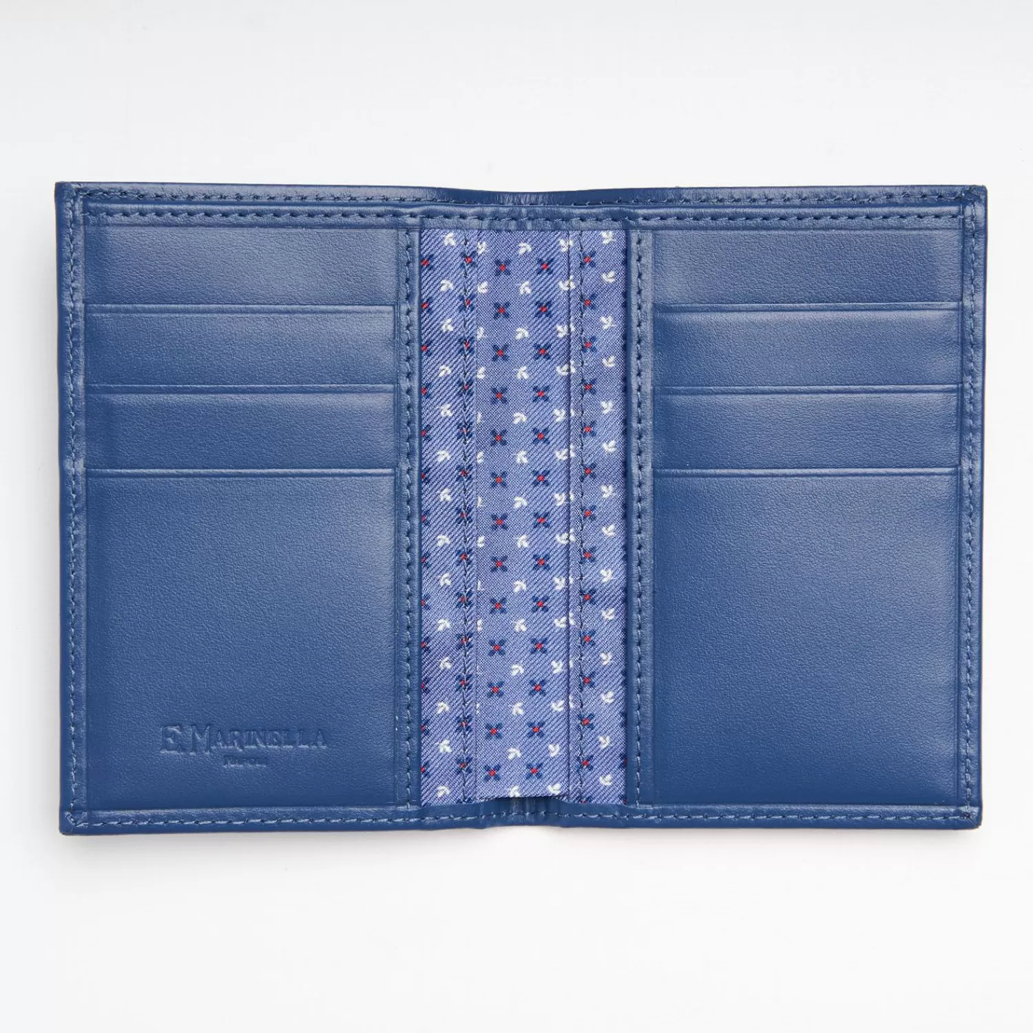 Powder Blue Vertical Wallet In Silk And Leather>E.Marinella Flash Sale