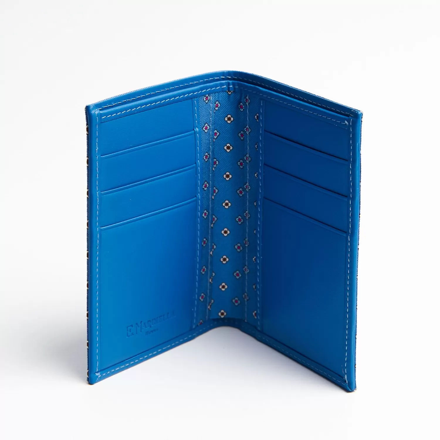 Powder Blue Vertical Wallet In Silk And Leather>E.Marinella Outlet