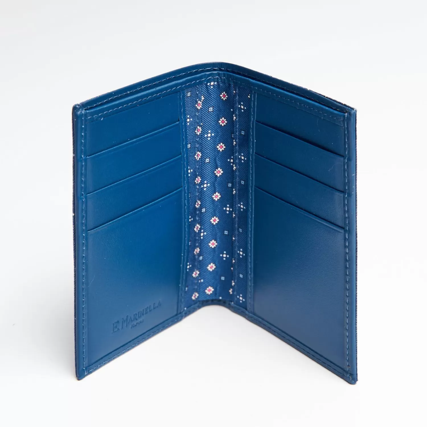 Powder Blue Vertical Wallet In Silk And Leather>E.Marinella Clearance