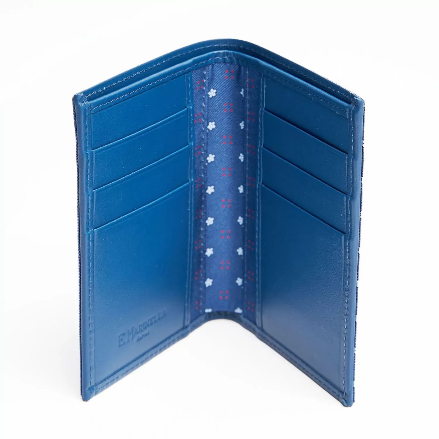 Powder Blue Vertical Wallet In Silk And Leather>E.Marinella Flash Sale