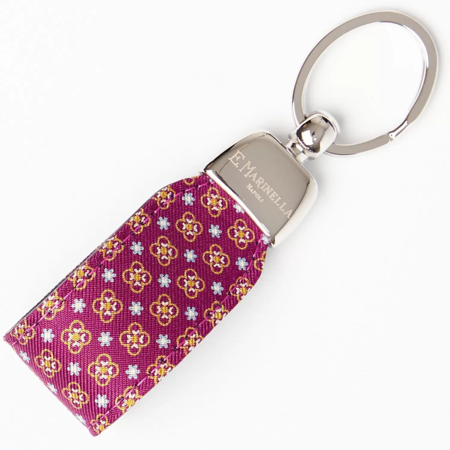 Purple Keyfob In Silk And Leather>E.Marinella Online