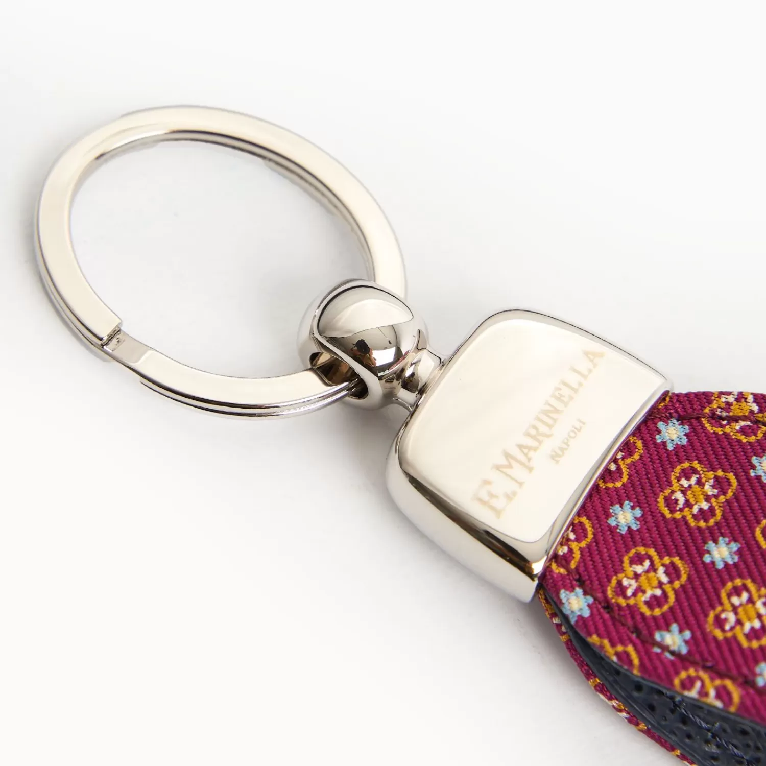 Purple Keyfob In Silk And Leather>E.Marinella Online