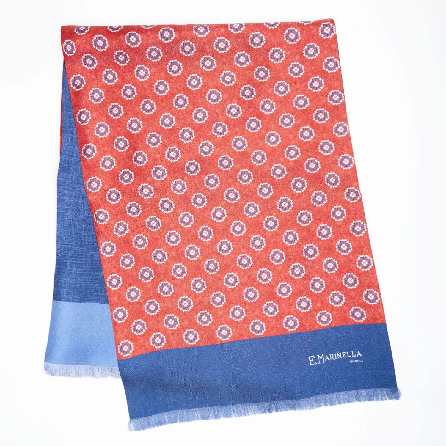 Red And Blue Double Silk Scarf>E.Marinella Discount
