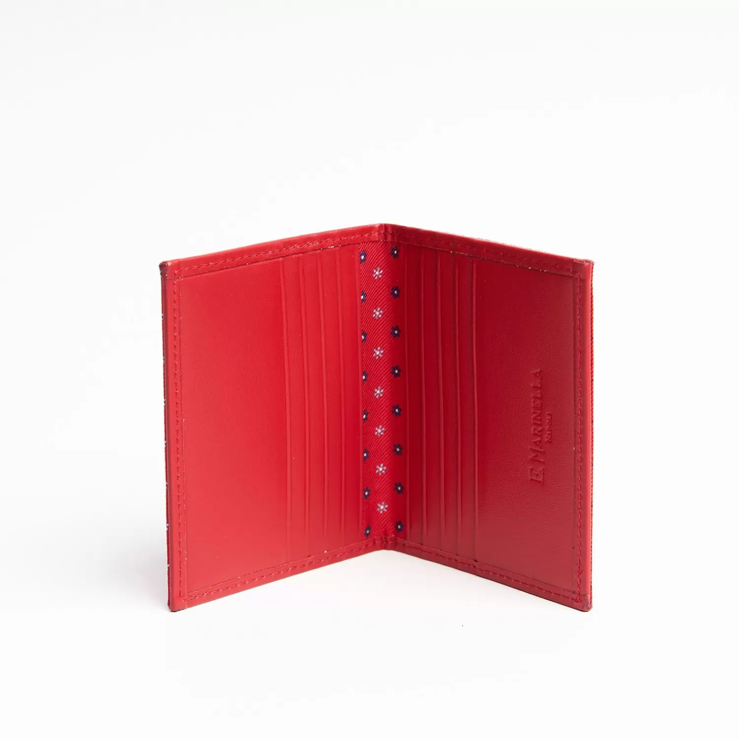 Red Leather Folding Card Holder - 10 Compartments>E.Marinella Cheap