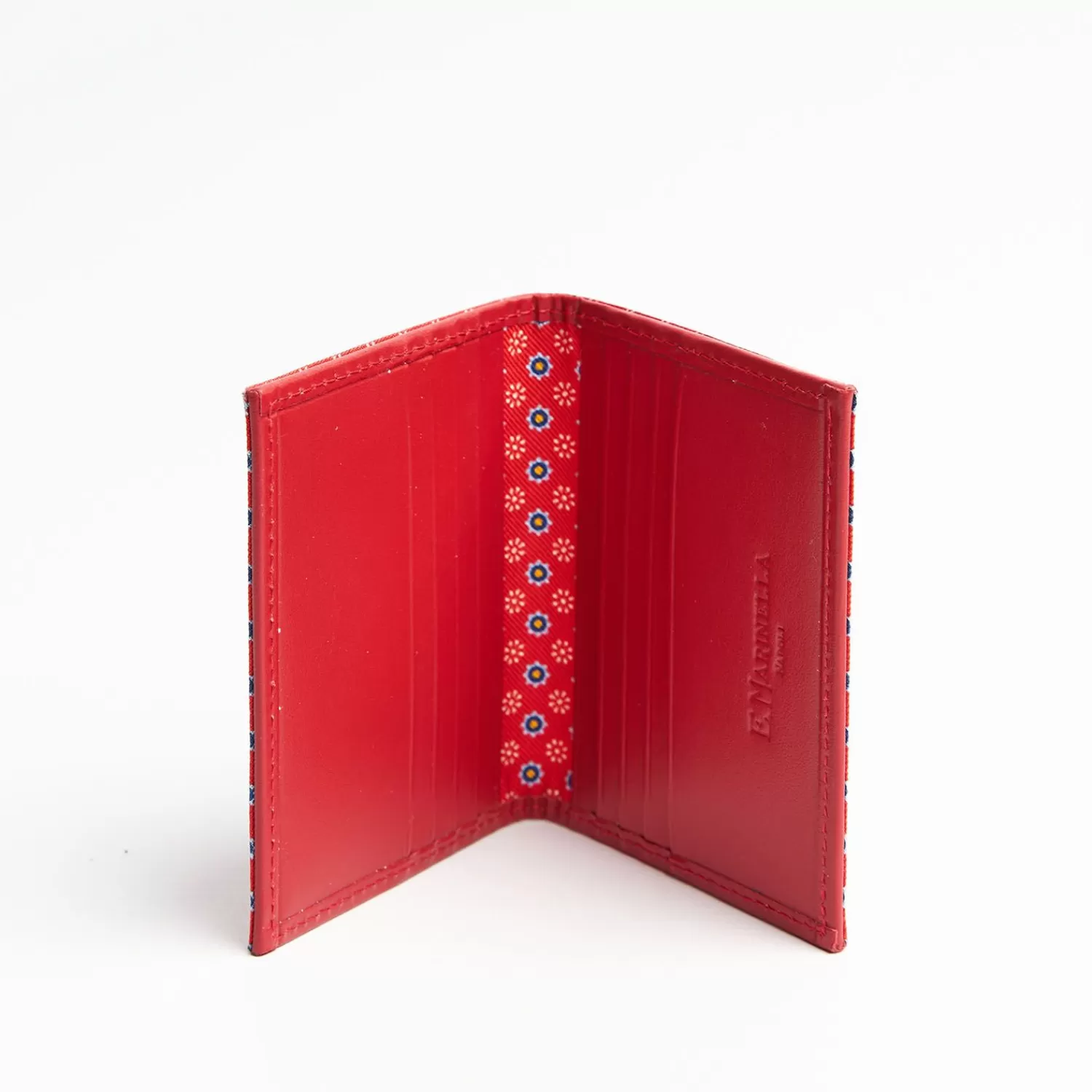 Red Leather Folding Card Holder - 10 Compartments>E.Marinella Discount