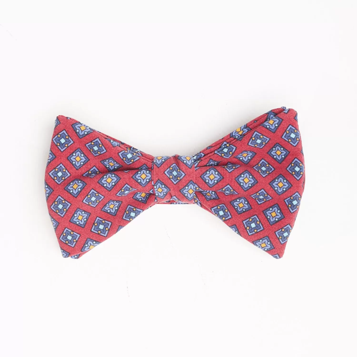 Red Pre-Knotted Silk Bowtie - Large Flower Pattern>E.Marinella Clearance