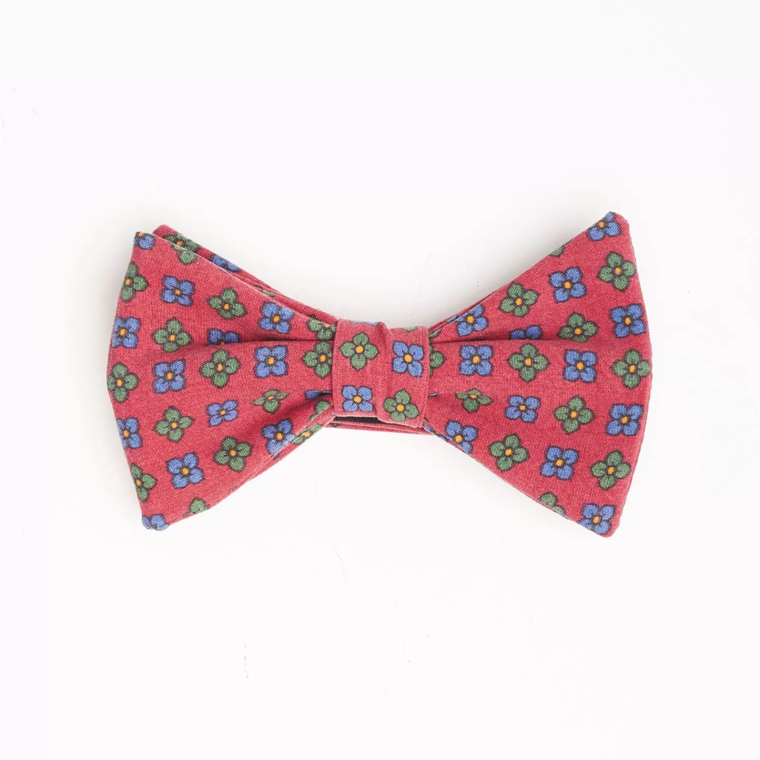 Red Pre-Knotted Silk Bowtie - Large Flower Pattern>E.Marinella Online