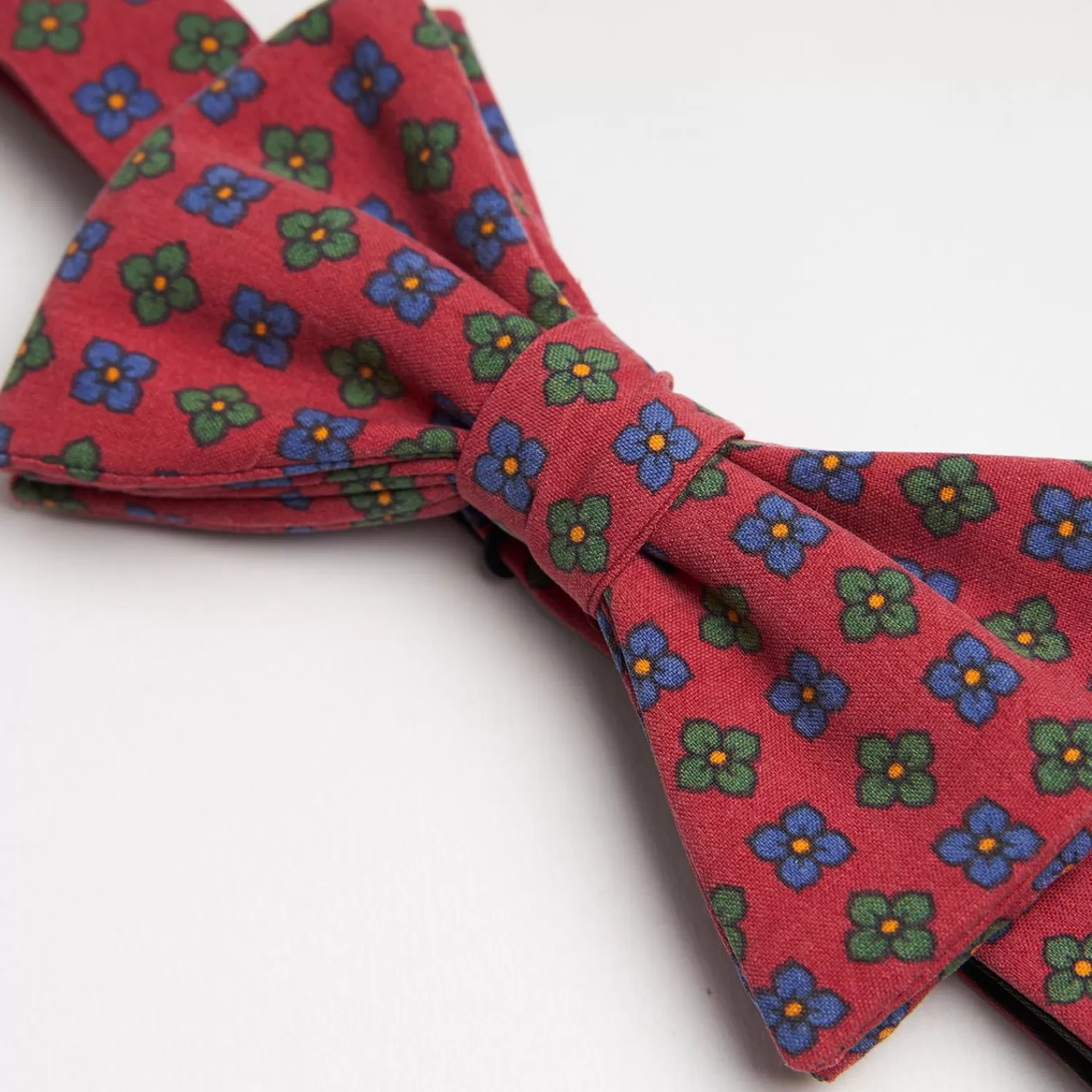 Red Pre-Knotted Silk Bowtie - Large Flower Pattern>E.Marinella Online