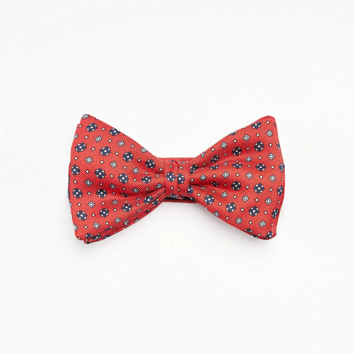 Red Pre-Knotted Silk Bowtie- Small Flower Pattern>E.Marinella Outlet