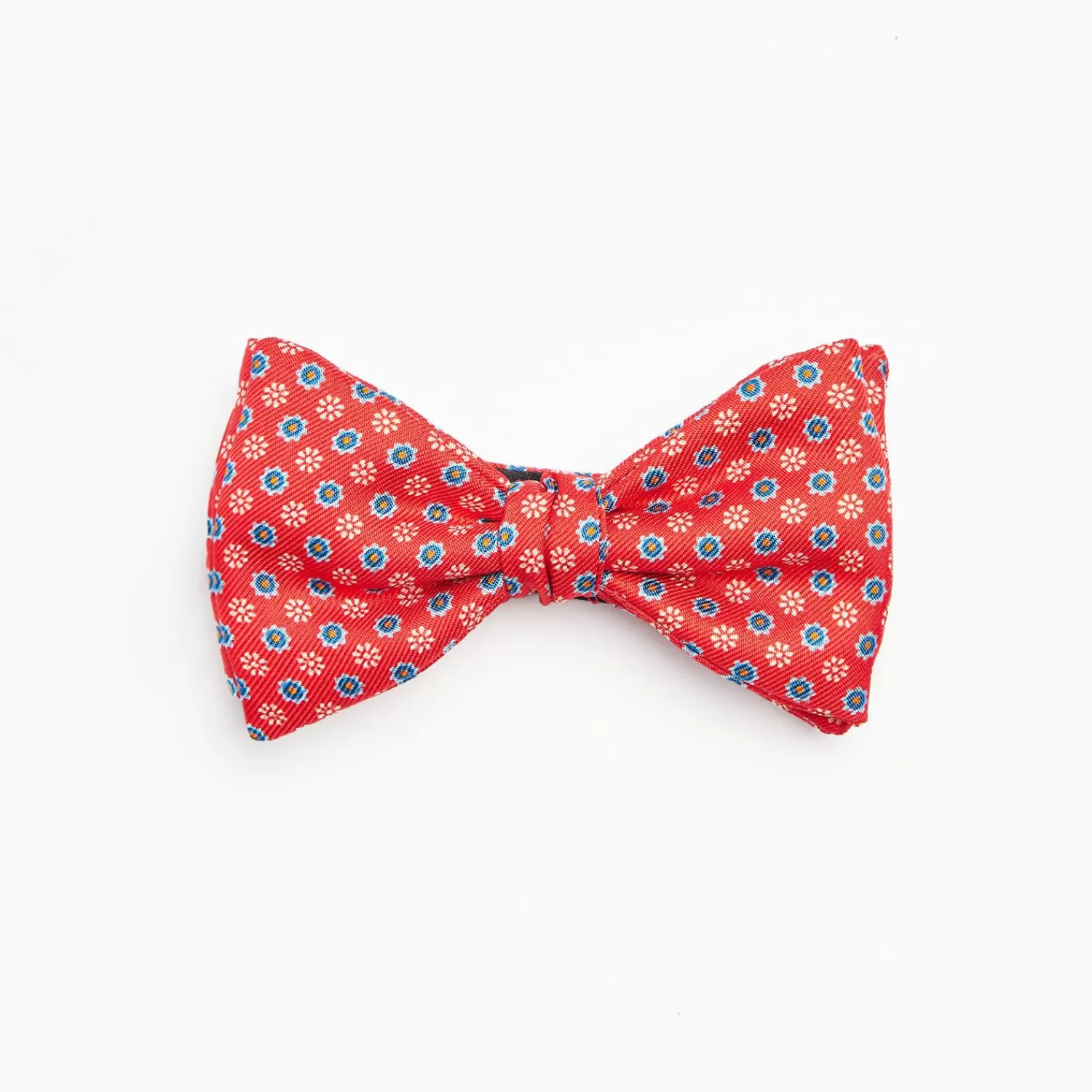 Red Pre-Knotted Silk Bowtie- Small Flower Pattern>E.Marinella Hot