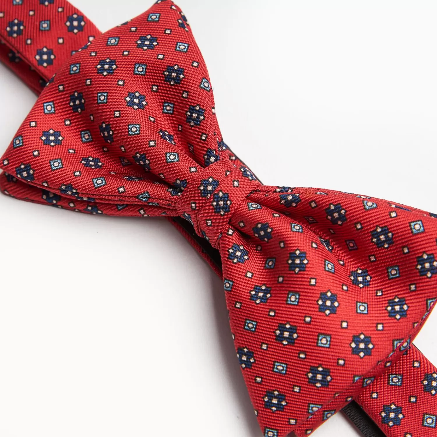 Red Pre-Knotted Silk Bowtie- Small Flower Pattern>E.Marinella Outlet