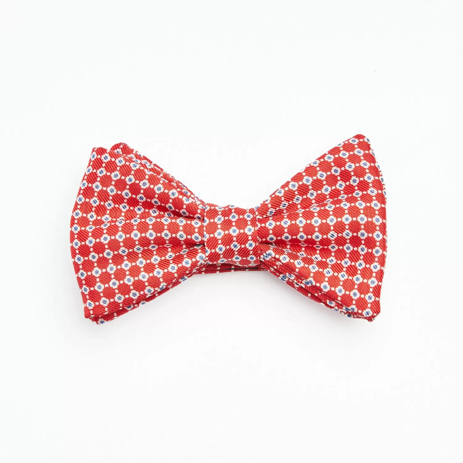 Red Pre-Knotted Silk Bowtie- Small Geometric Pattern>E.Marinella Flash Sale