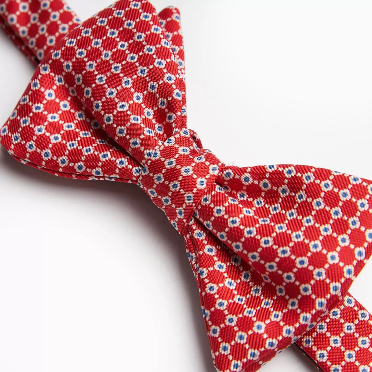 Red Pre-Knotted Silk Bowtie- Small Geometric Pattern>E.Marinella Flash Sale