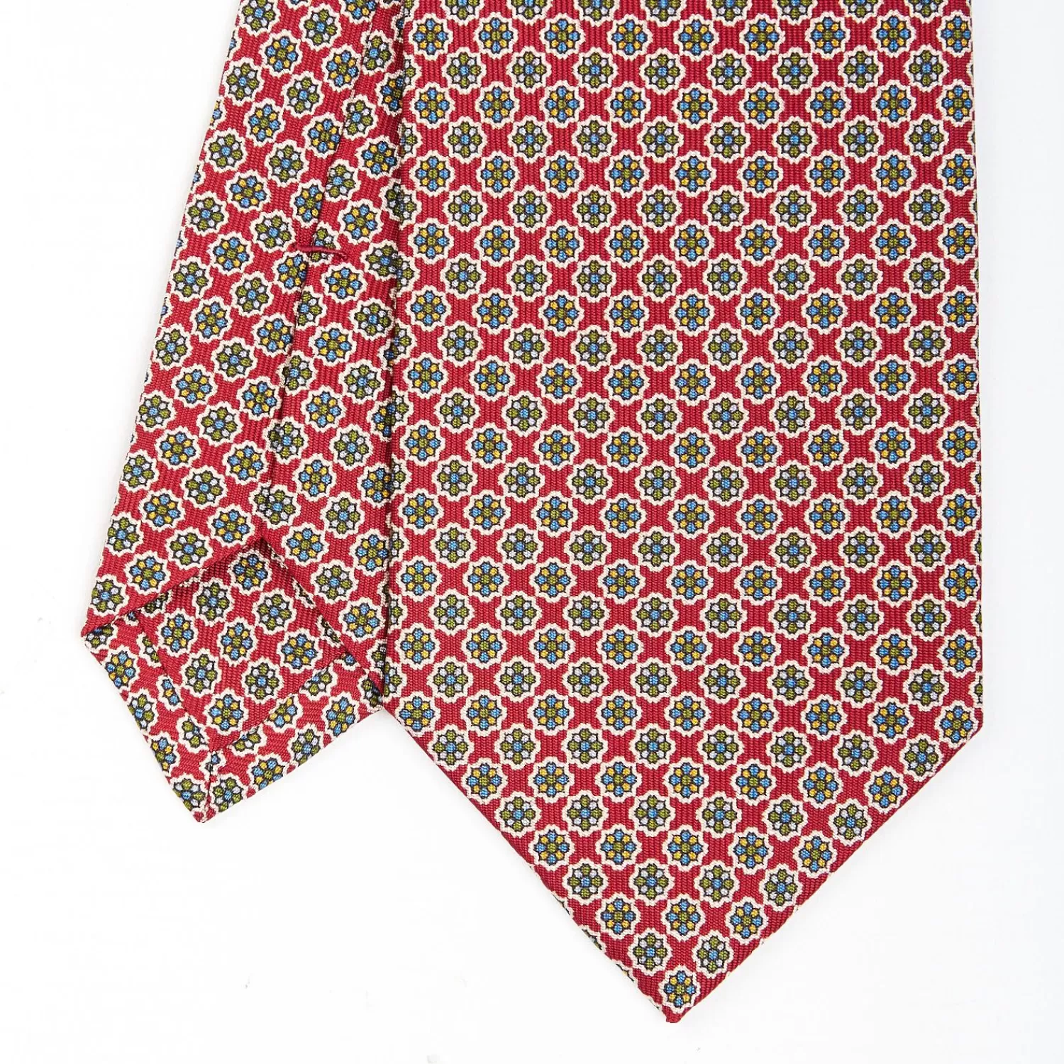 Red Sartorial Classic Silk Tie - Small Flower Pattern>E.Marinella Fashion