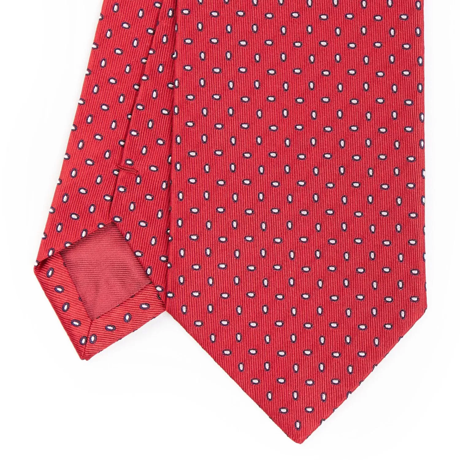 Red Sartorial Jacquard Silk Tie - Small Geometric Pattern>E.Marinella Cheap