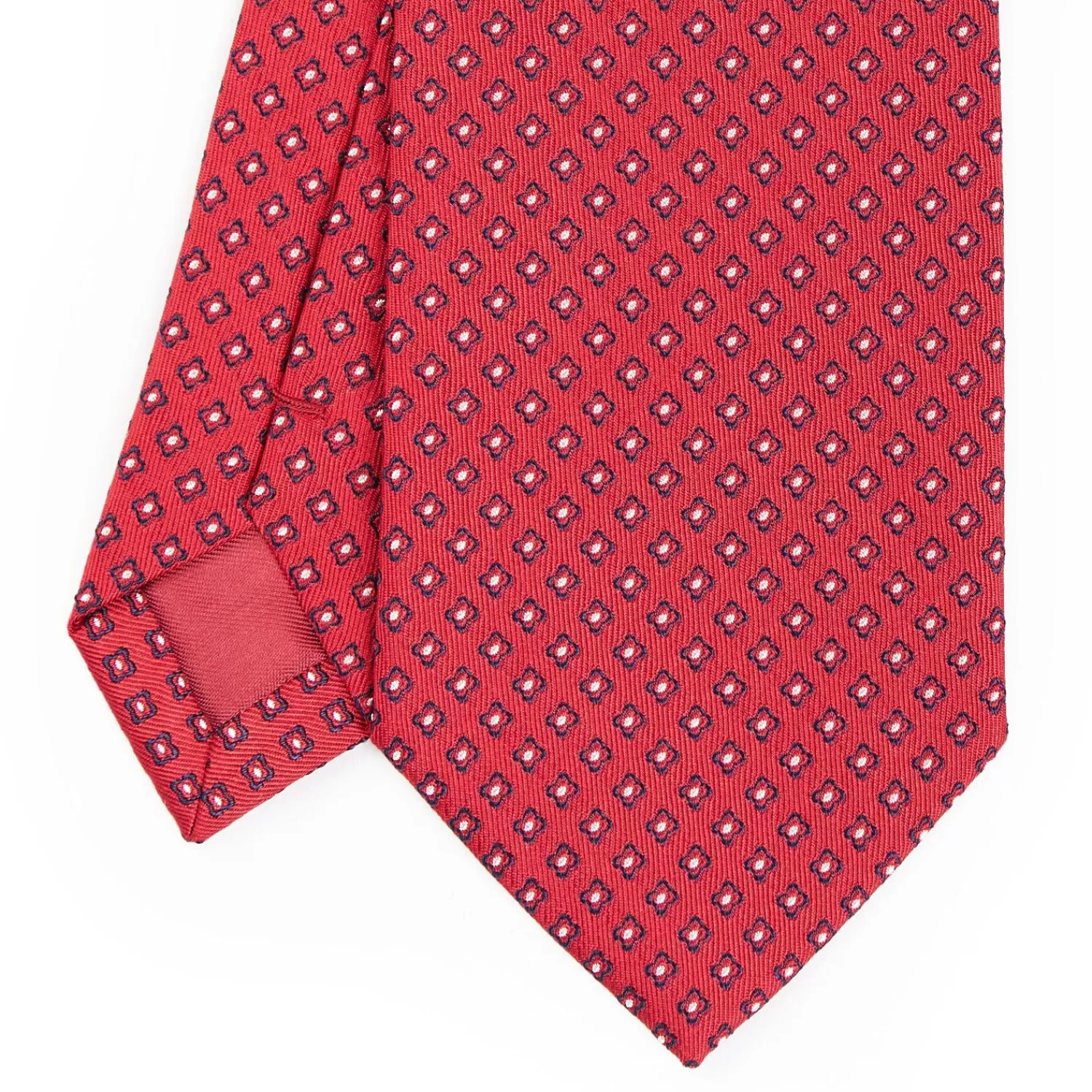 Red Sartorial Jacquard Silk Tie - Small Geometric Pattern>E.Marinella Cheap