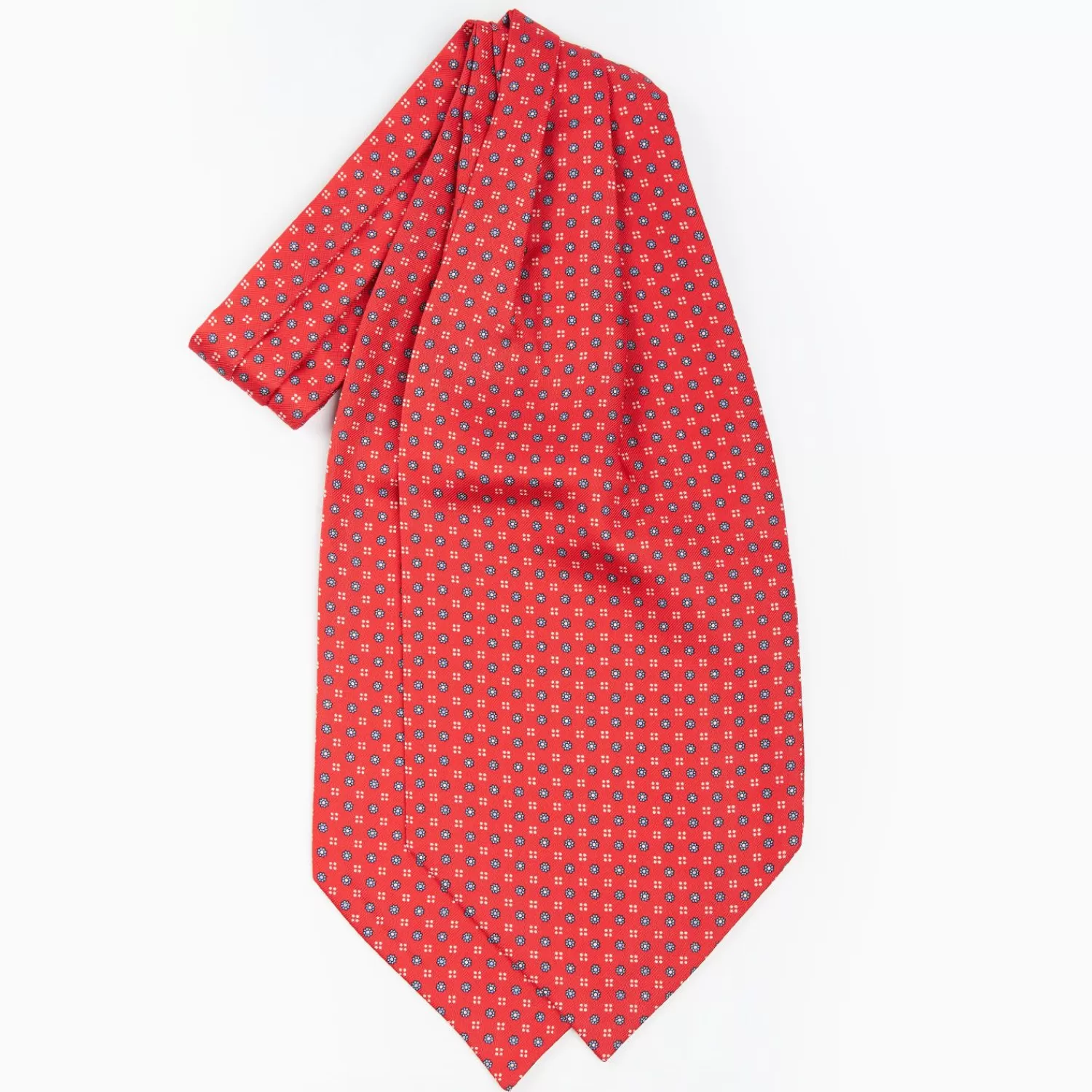 Red Silk Ascot Tie - Small Flower Designs>E.Marinella Sale