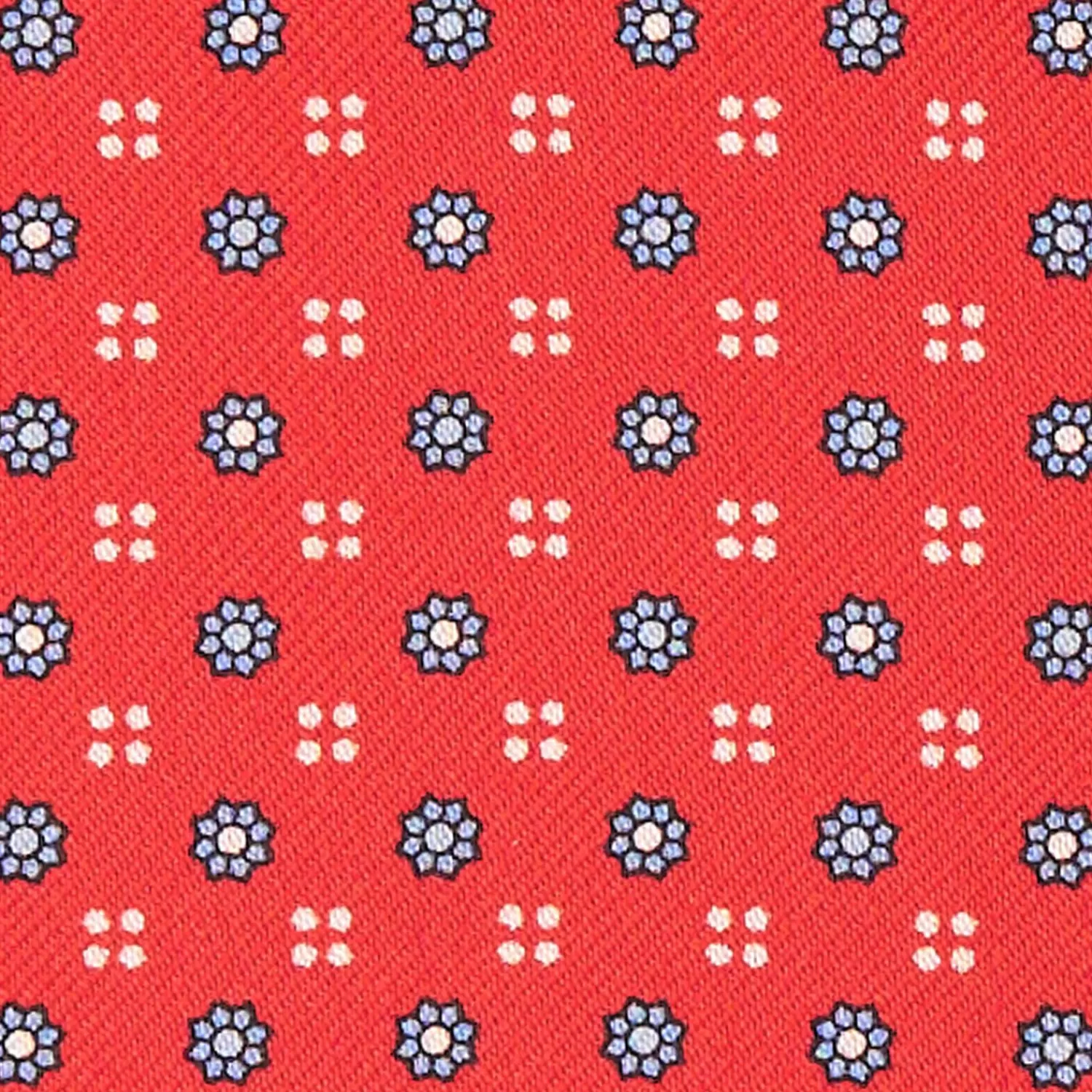 Red Silk Ascot Tie - Small Flower Designs>E.Marinella Sale