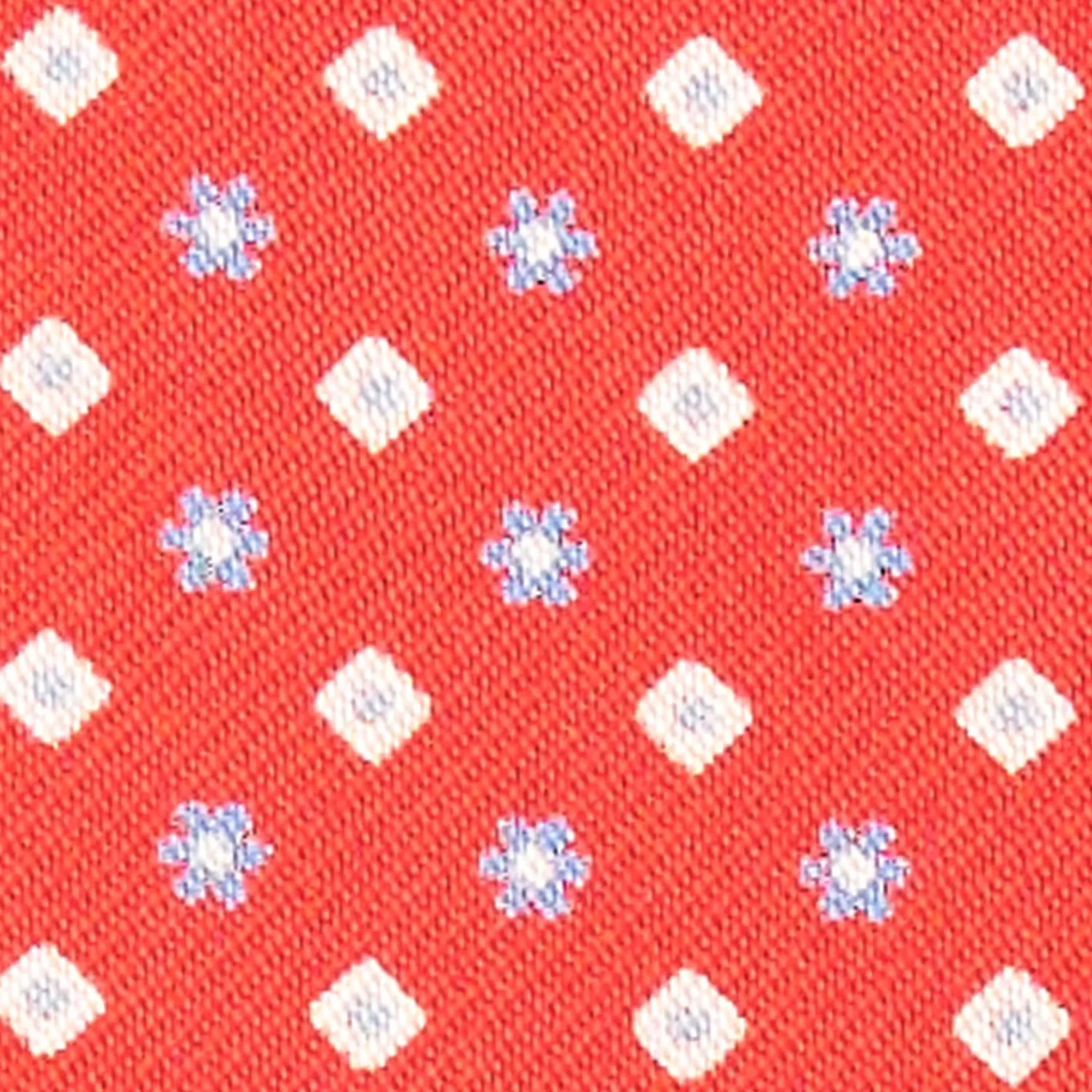 Red Silk Ascot Tie - Small Flower Designs>E.Marinella Clearance