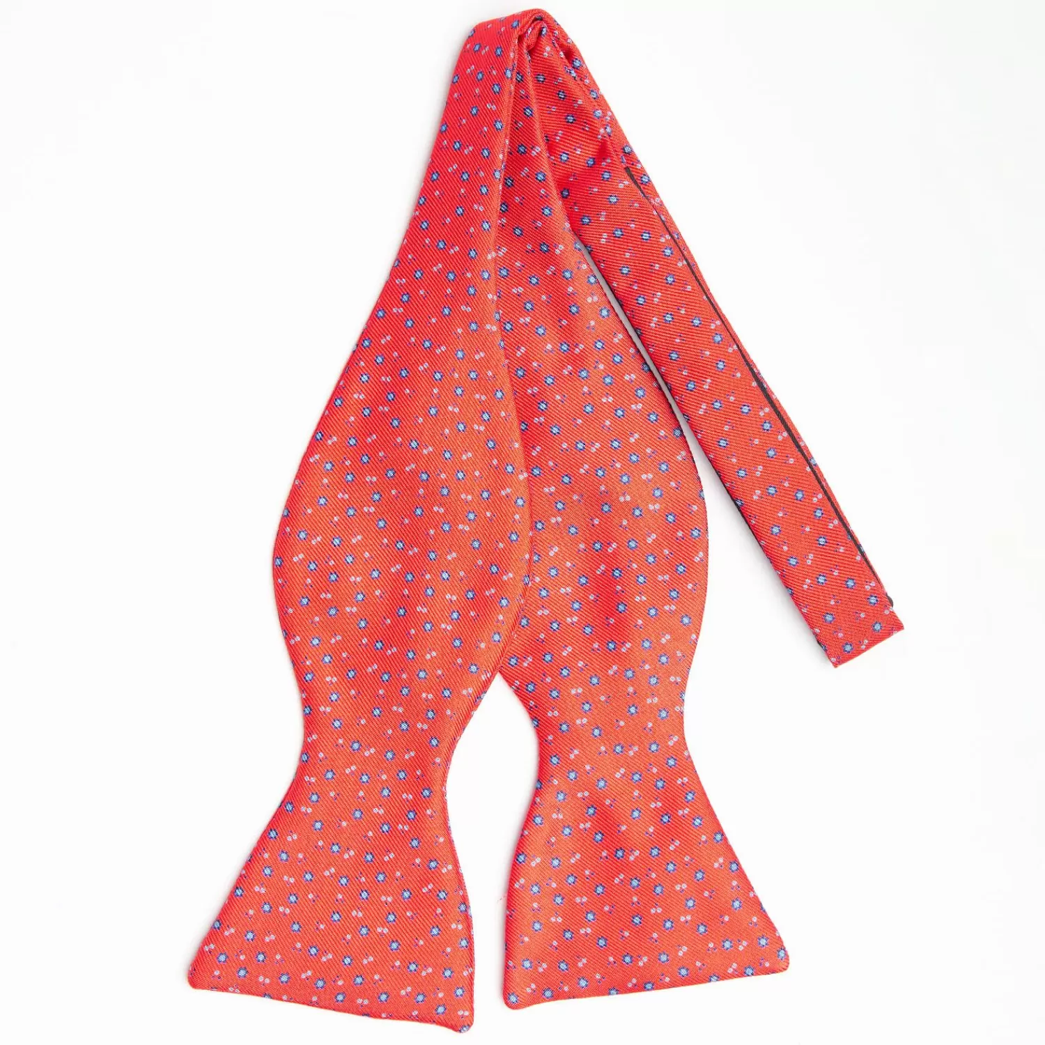 Red Silk Bowtie To Self-Tie - Small Flower Pattern>E.Marinella Online