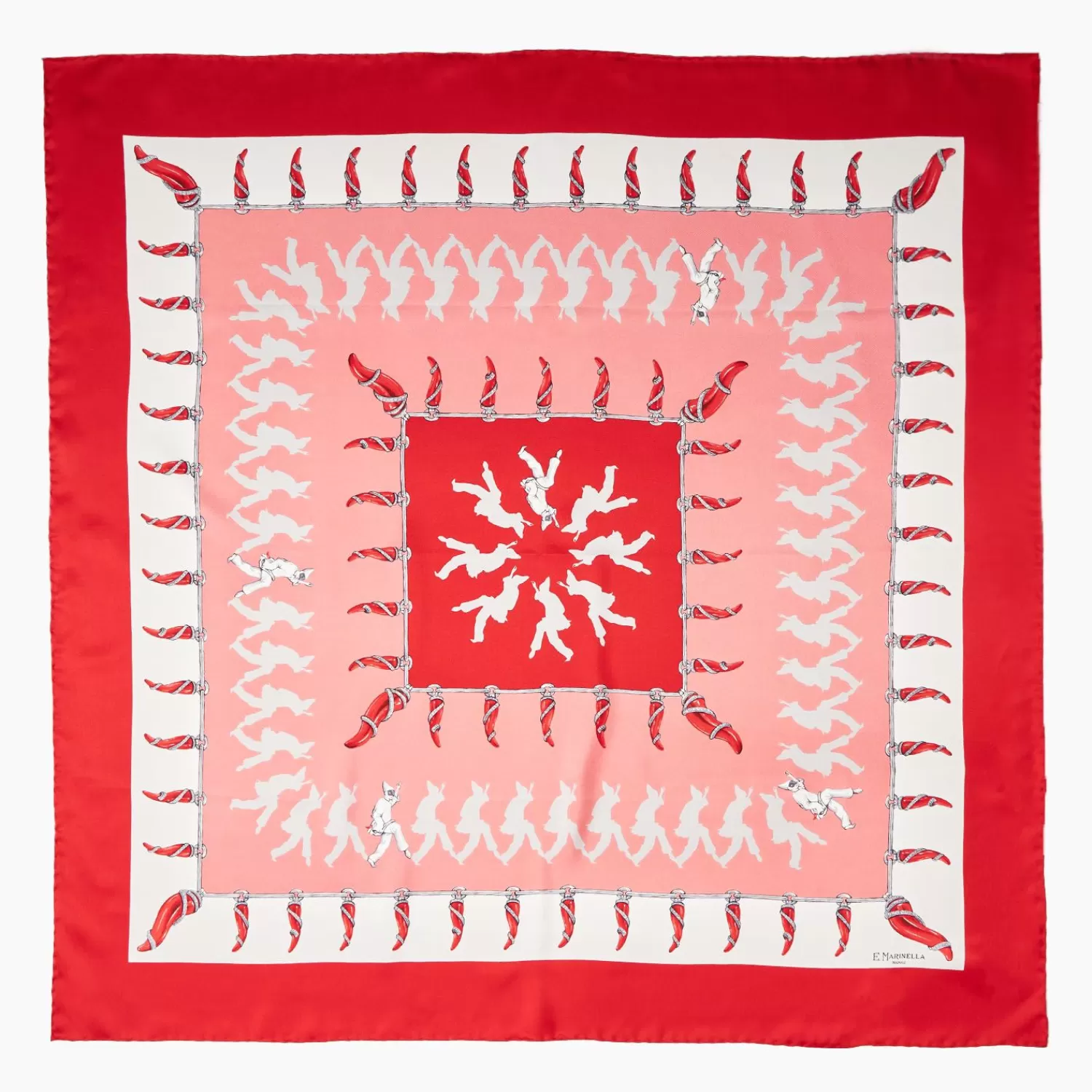 Red Silk Scarf 90 Lucky Pulcinella>E.Marinella Cheap