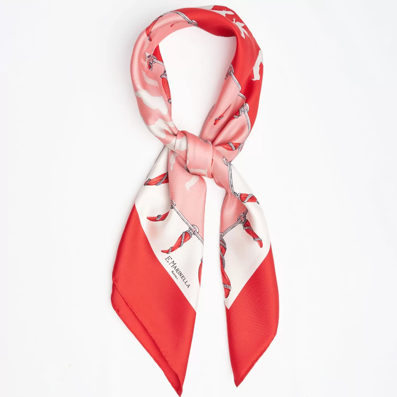 Red Silk Scarf 90 Lucky Pulcinella>E.Marinella Cheap